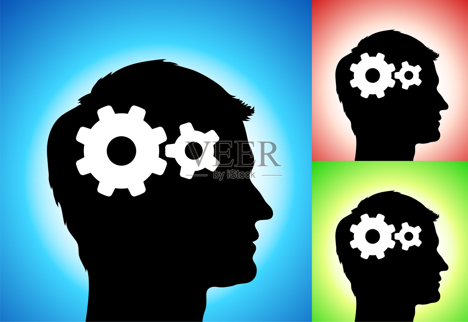 心灵的齿轮插画图片素材