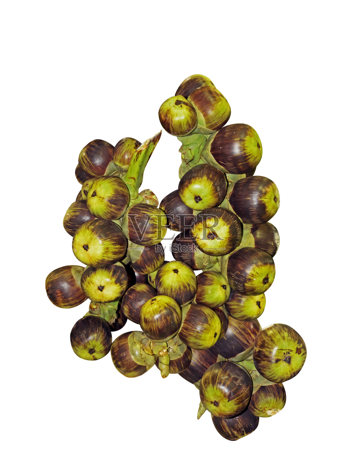 一束帕尔米拉水果在白色的背景，剪切路径照片摄影图片