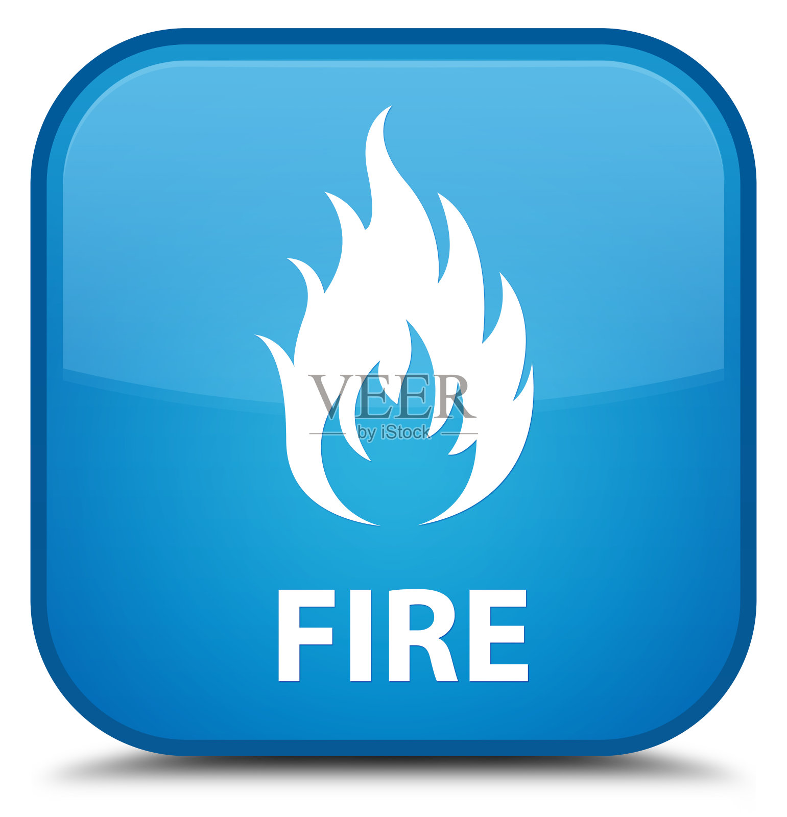 火专用青蓝方形按钮设计元素图片