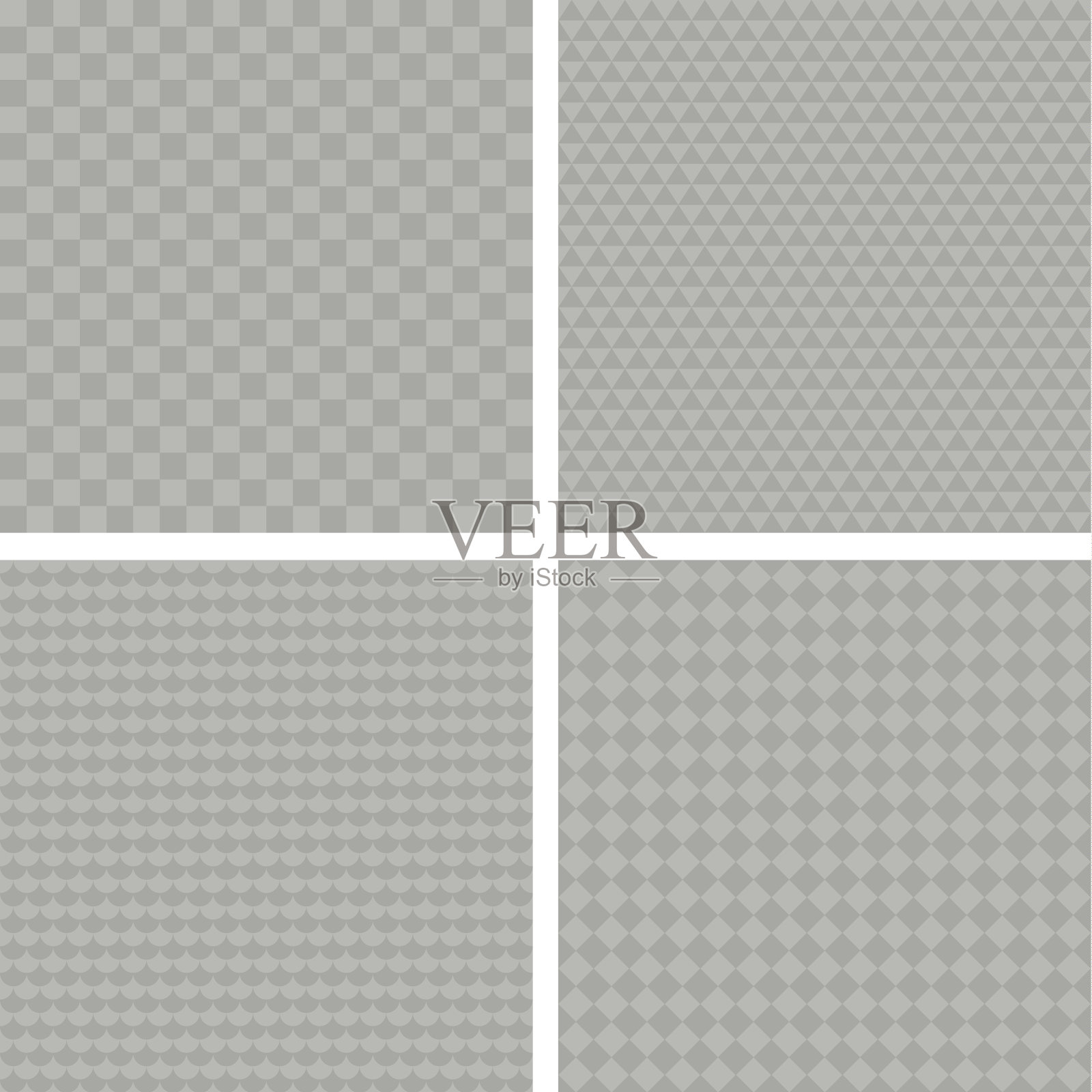 一组无缝背景与不同的透明网格。插画图片素材