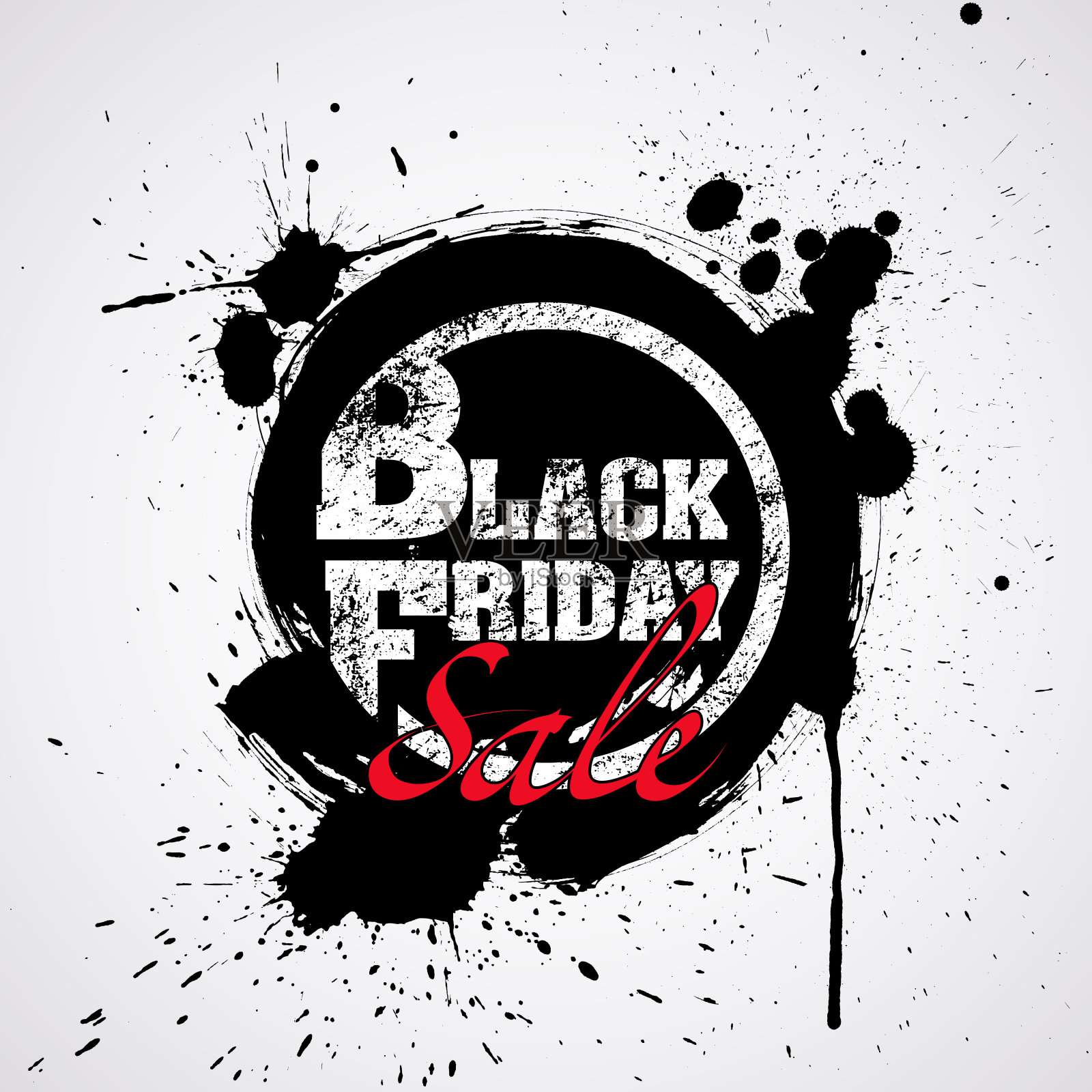 黑色星期五背景[水滴墨海报]设计元素图片