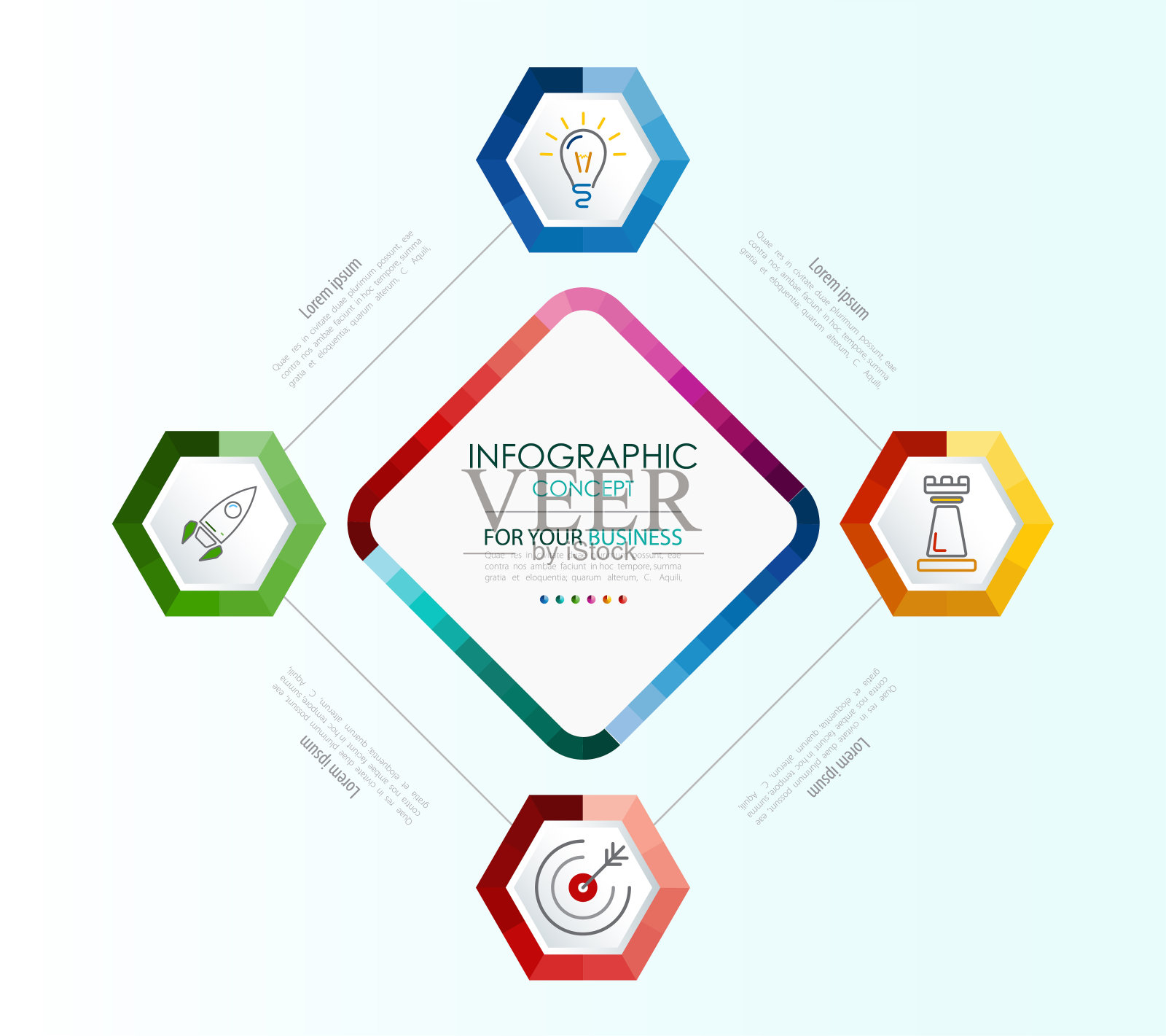 矢量图模板。有选择的业务概念。设计模板素材