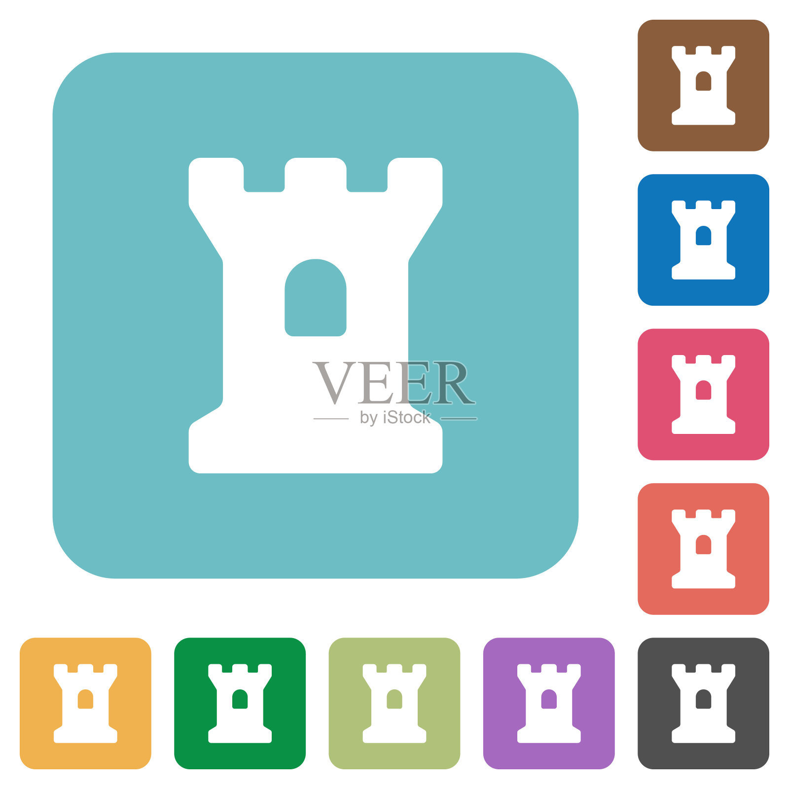 堡垒圆形方形平面图标图标素材