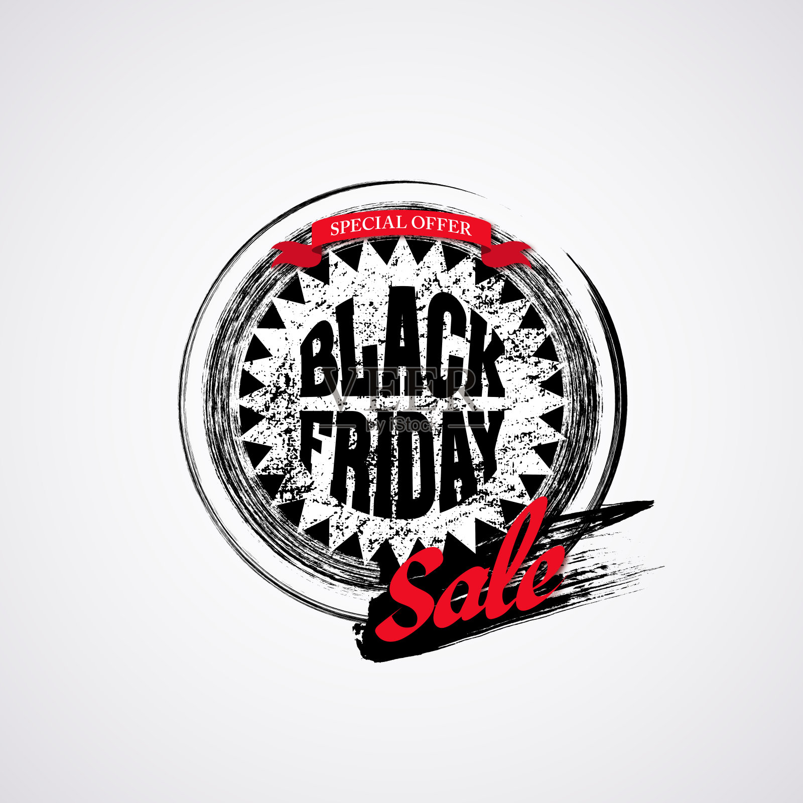 黑色星期五背景[笔触水墨海报]设计元素图片
