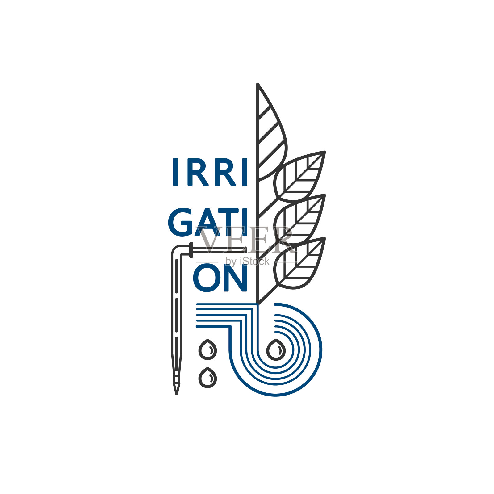 灌溉图标。水培肥料向量符号。插画图片素材