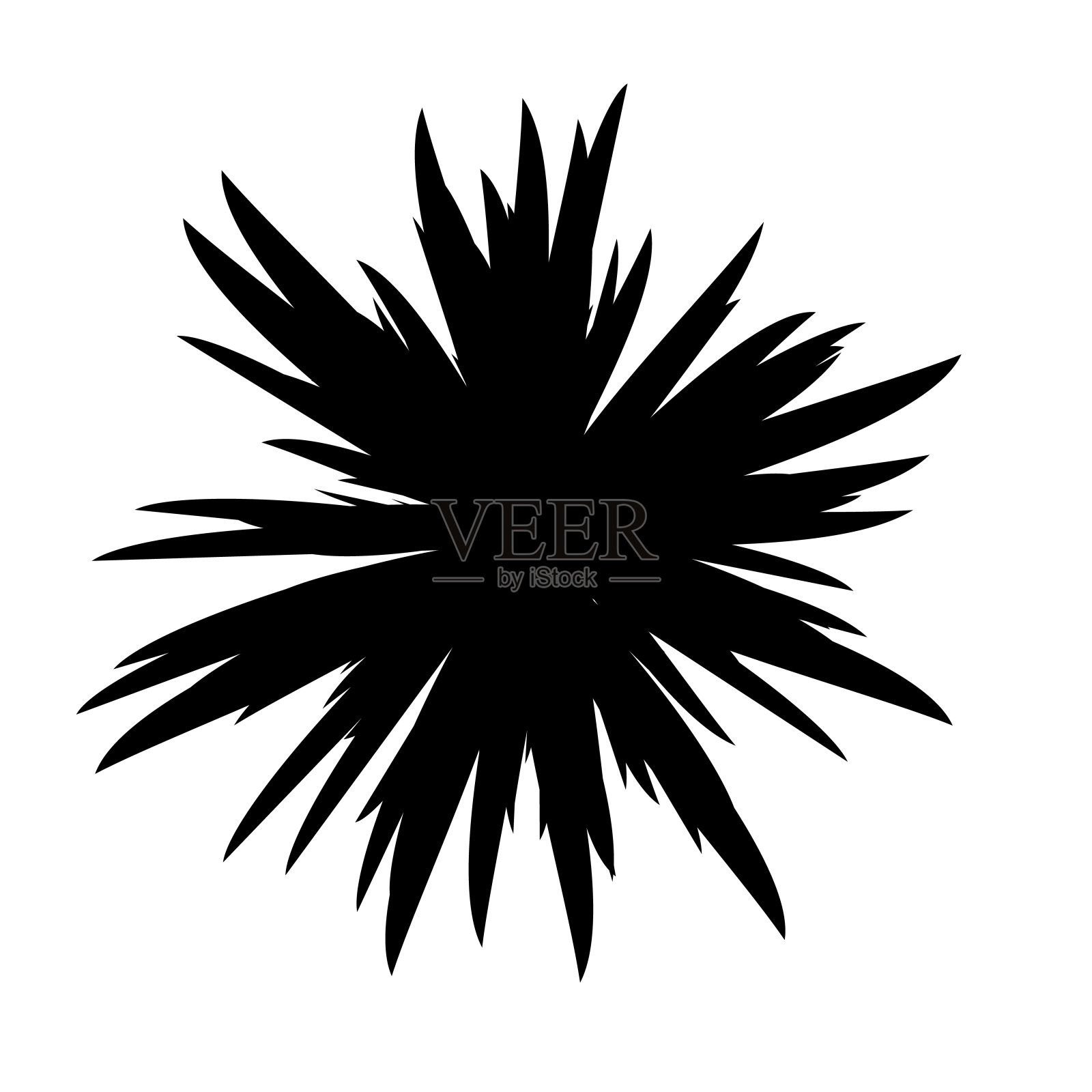 黑白花剪影设计元素图片