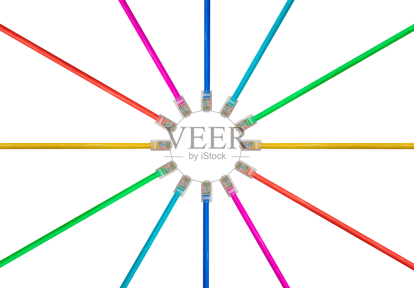 5类电缆的隔离排列，以说明互联网连接照片摄影图片