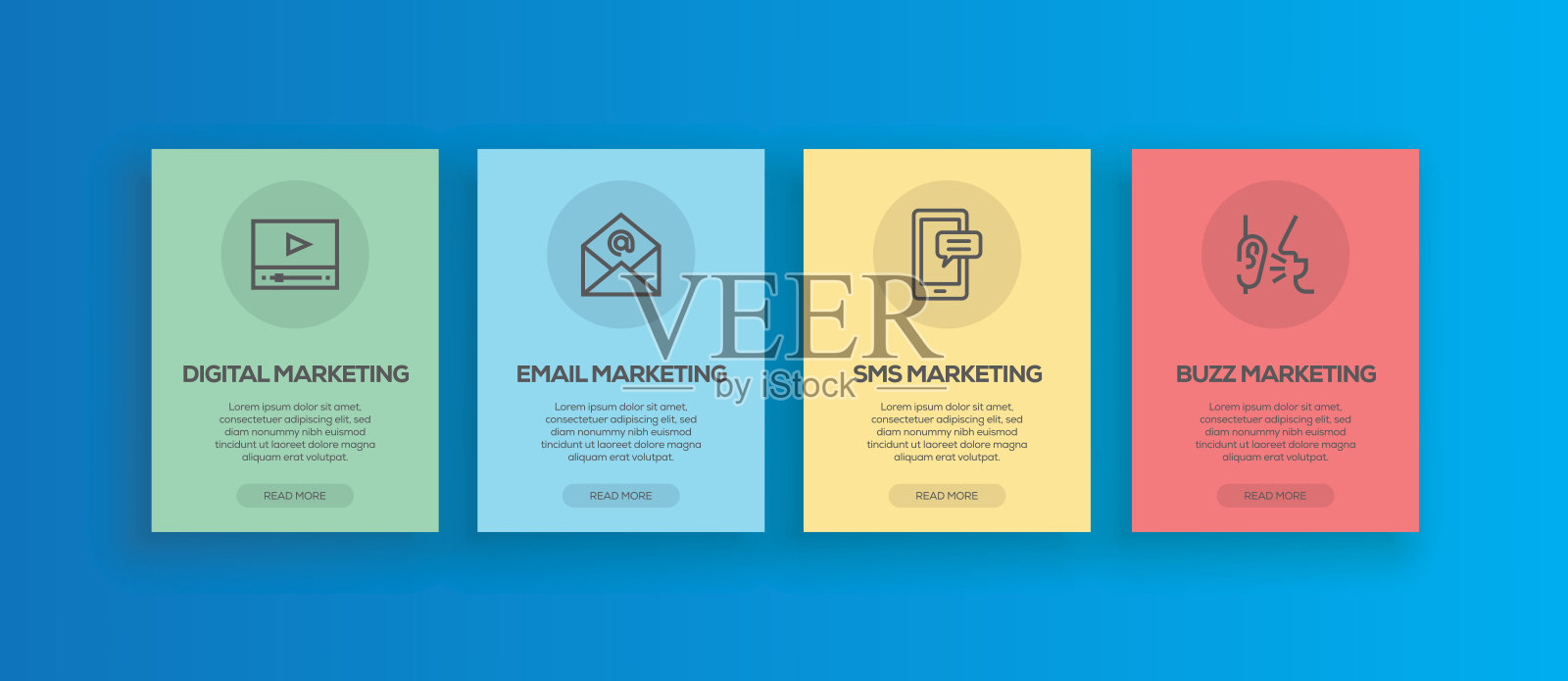 手机应用和网页的上线应用屏幕和营销概念图标插画图片素材