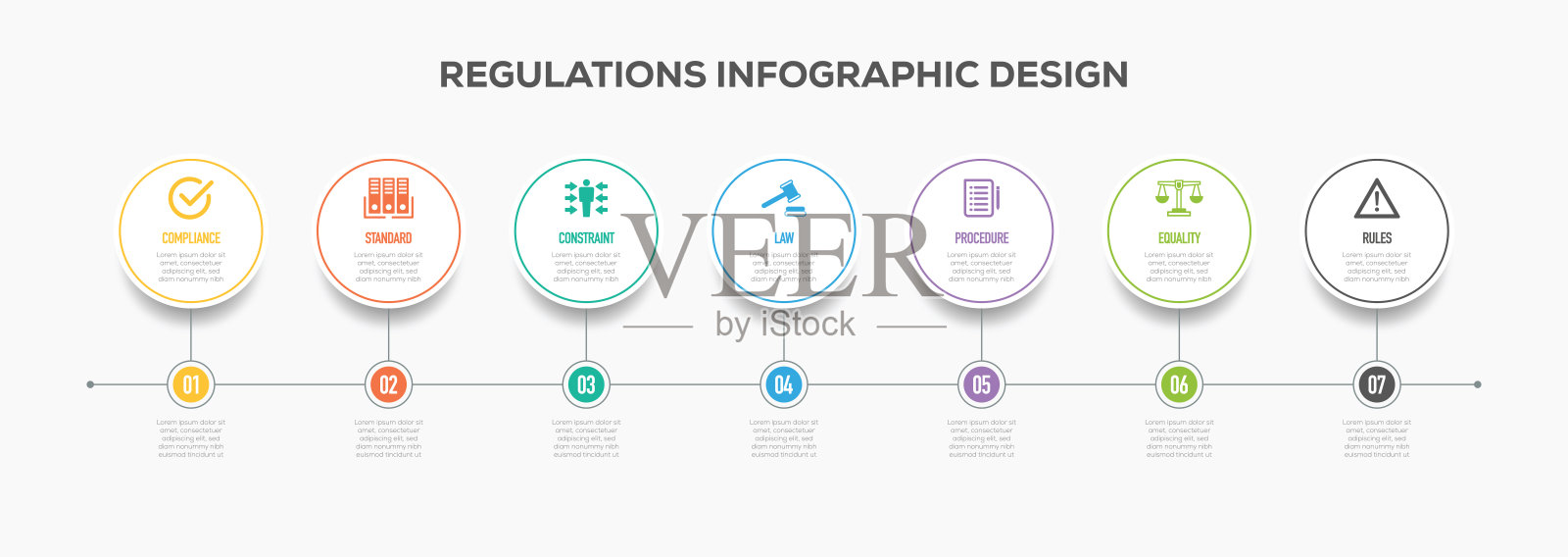 规则信息图形时间轴设计与图标插画图片素材