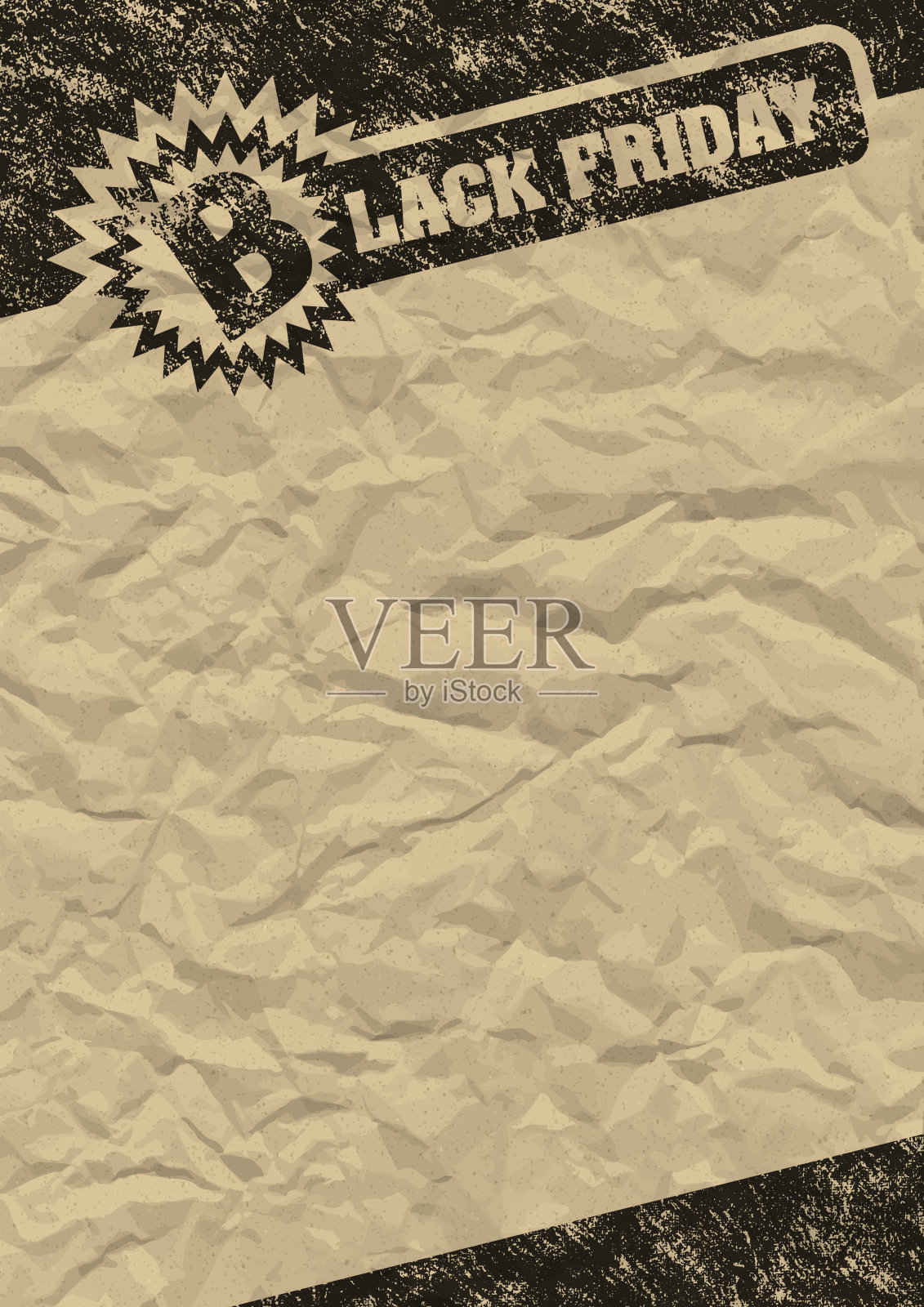黑色星期五背景[牛皮纸上的图标]插画图片素材