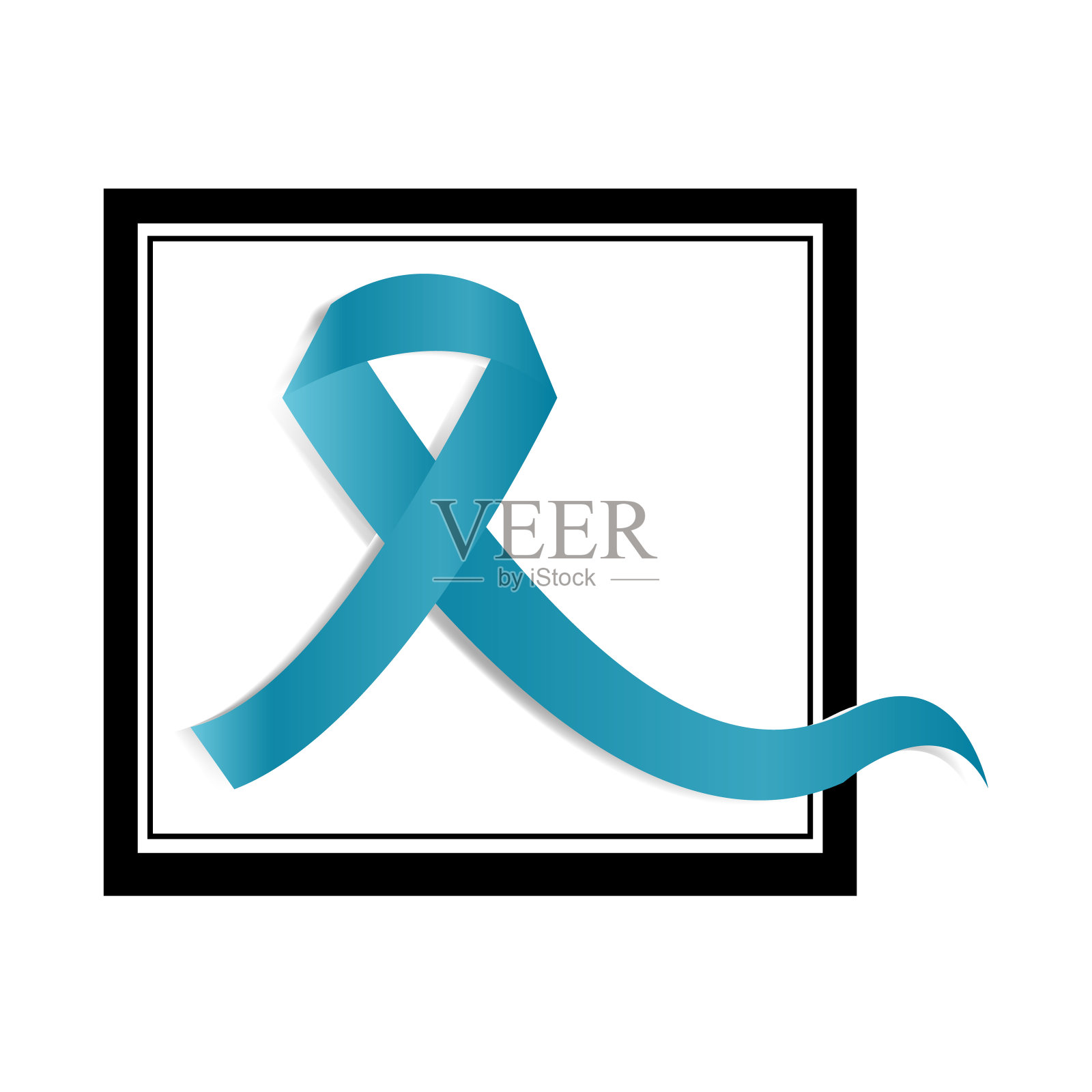 蓝丝带象征前列腺癌宣传月插画图片素材