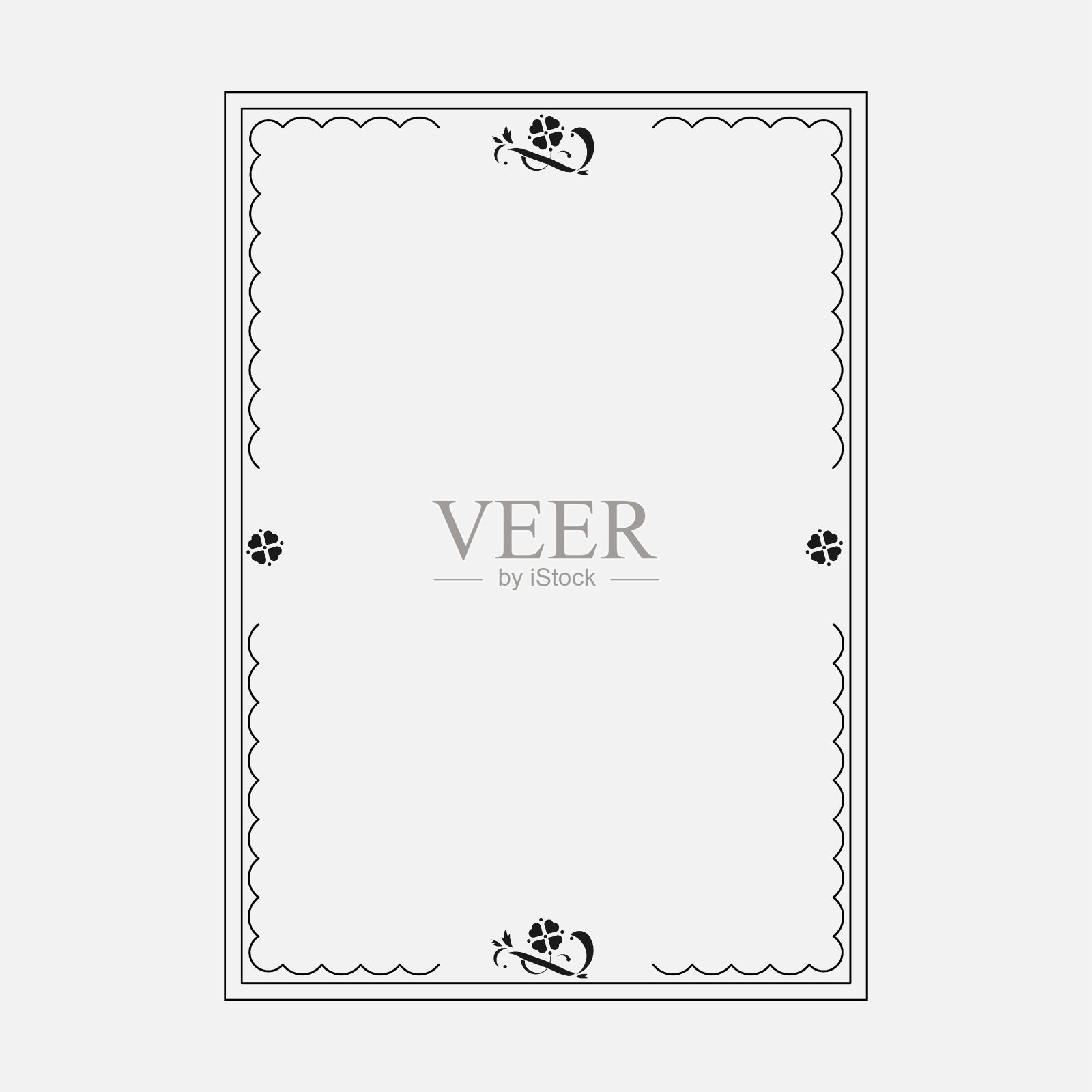 镜框形象，暗色图案，装饰性装饰镜框插画图片素材