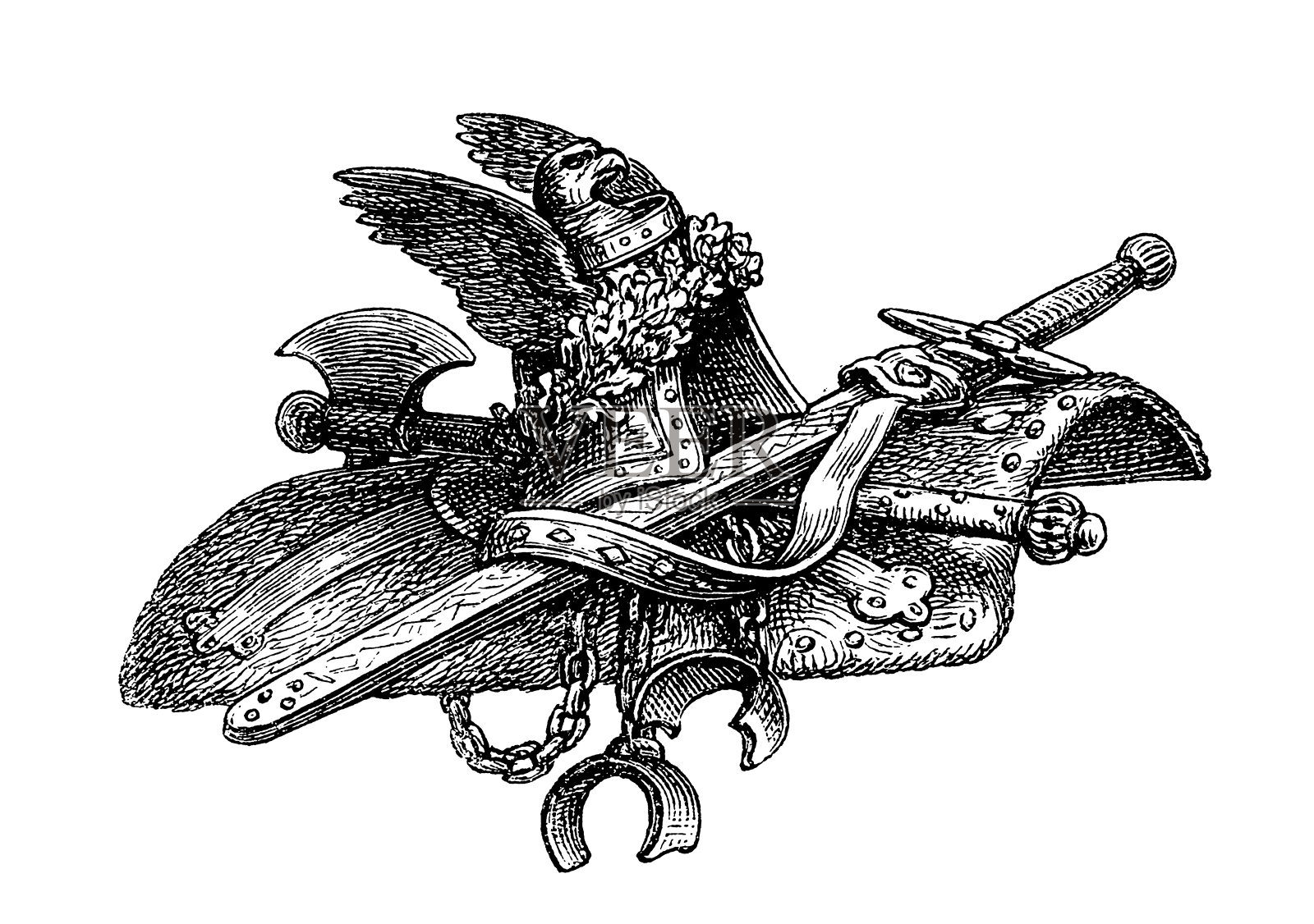 士兵装备插画图片素材