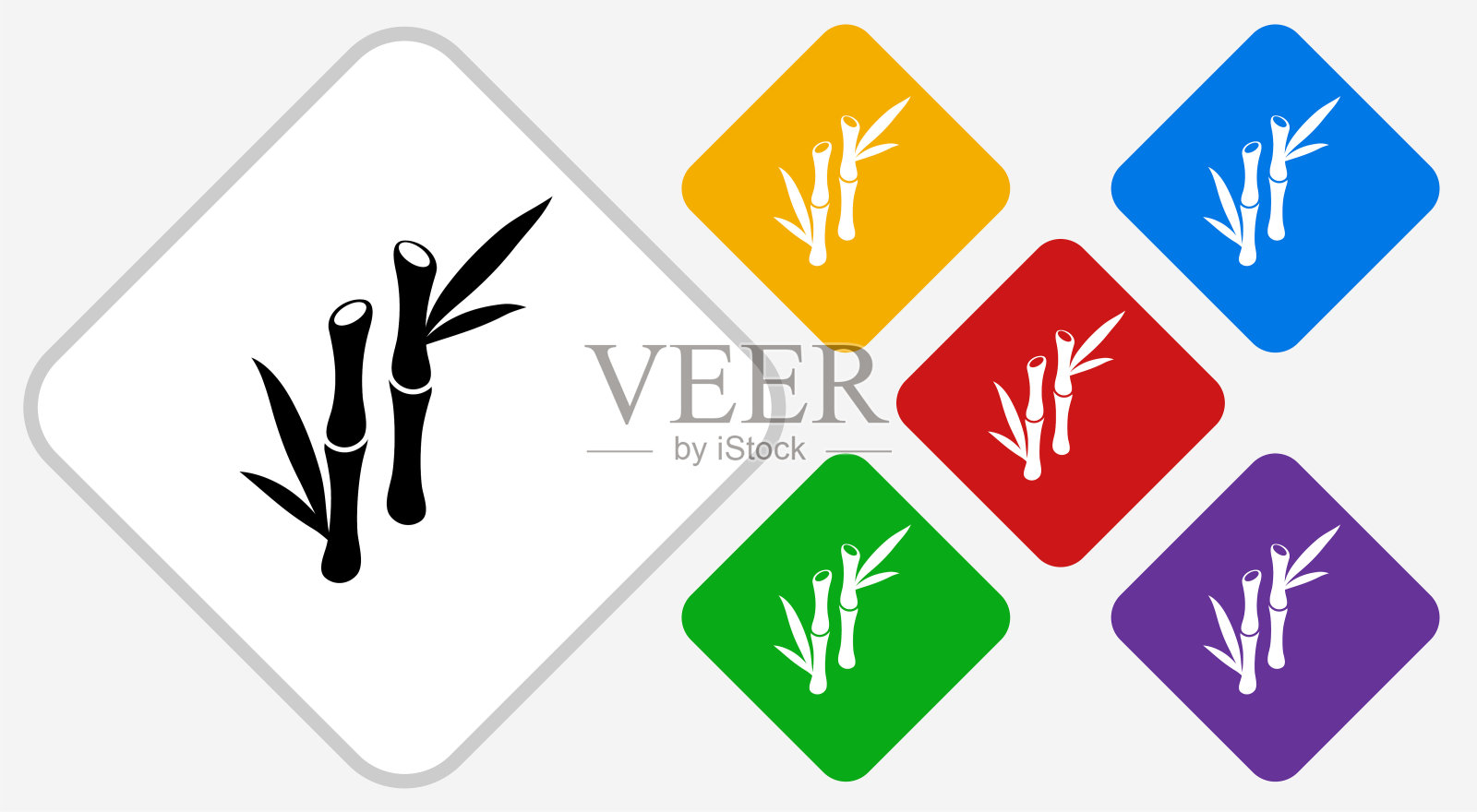 竹树颜色钻石矢量图标插画图片素材