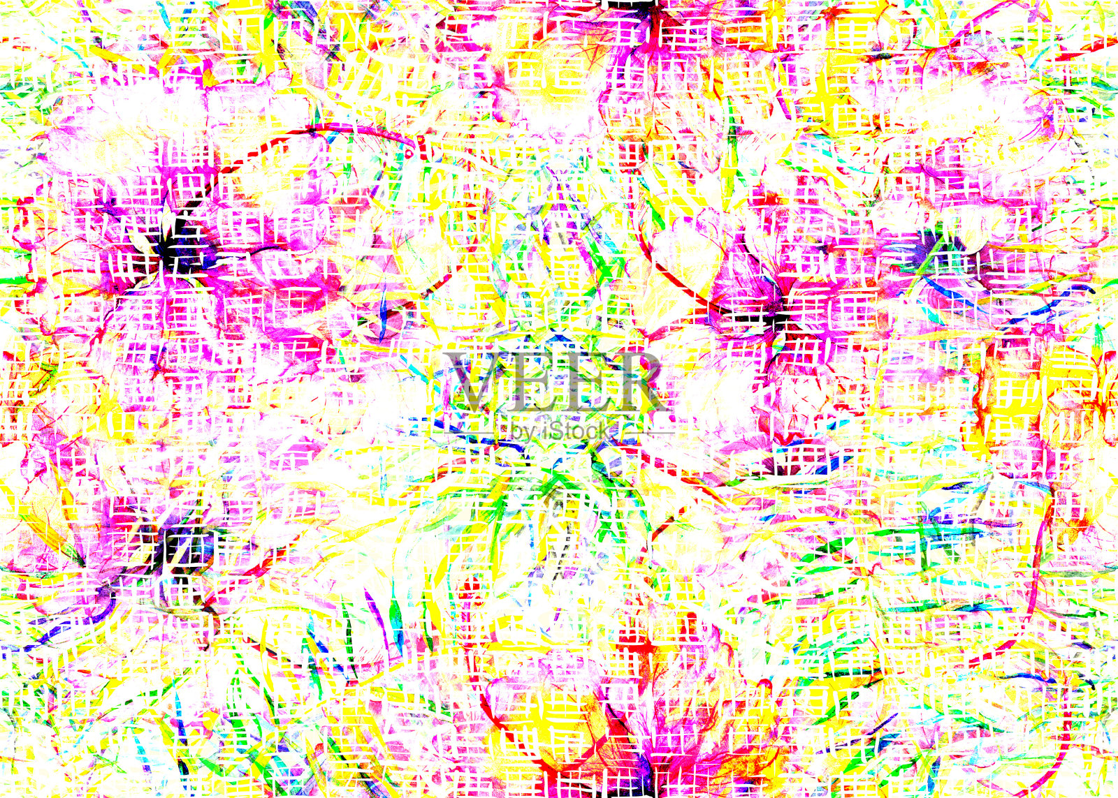 水彩几何模式。插画图片素材