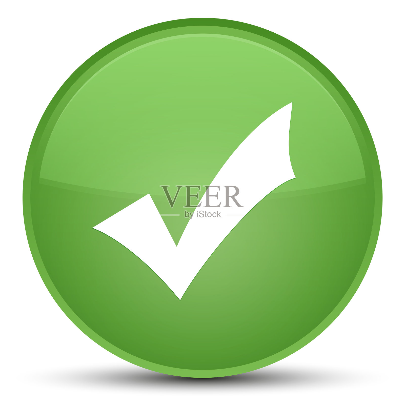 验证图标特殊软绿色圆形按钮插画图片素材