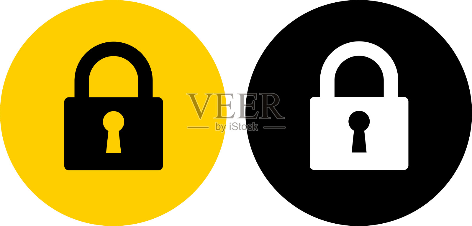 锁与锁孔。插画图片素材