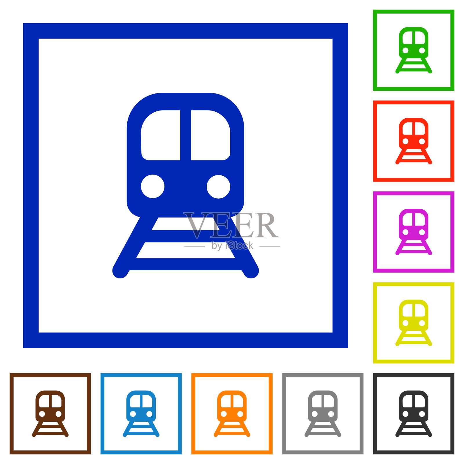 火车平框图标图标素材