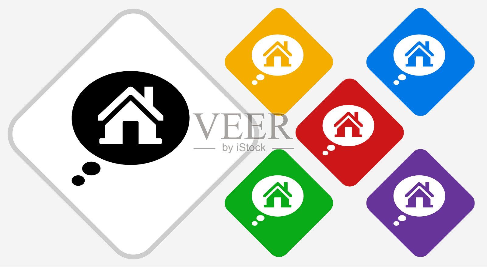 房地产谈话颜色钻石矢量图标插画图片素材