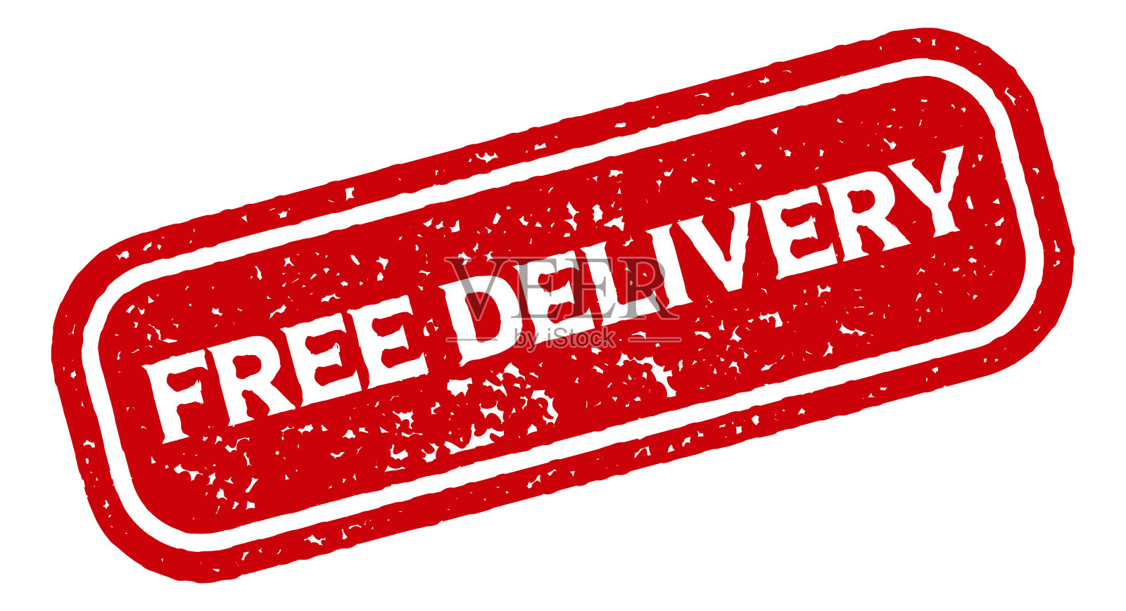 免费递送红色橡皮图章图标在透明的背景插画图片素材