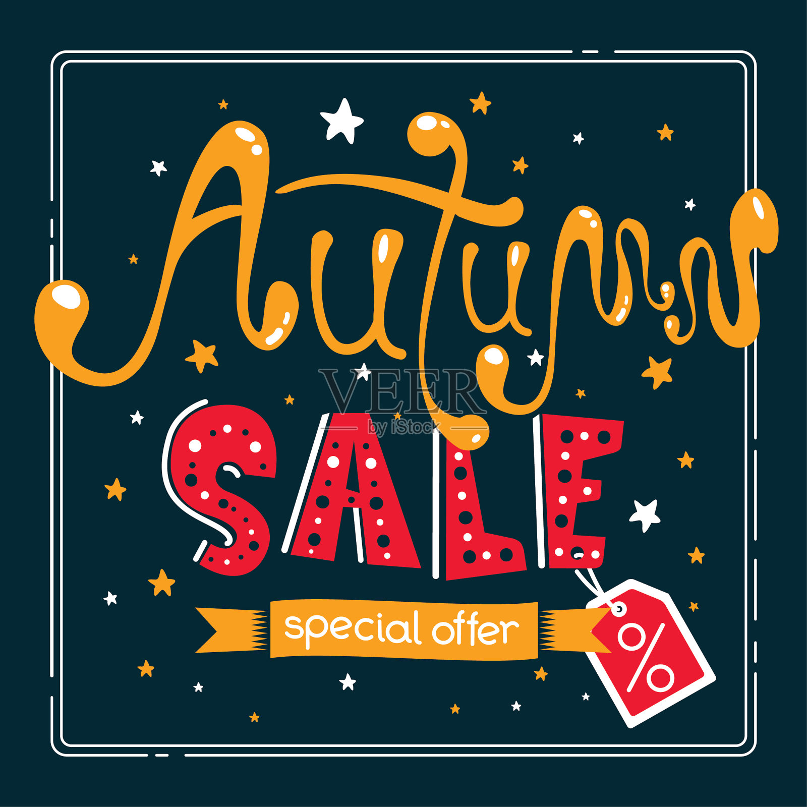 秋天出售横幅设计元素图片