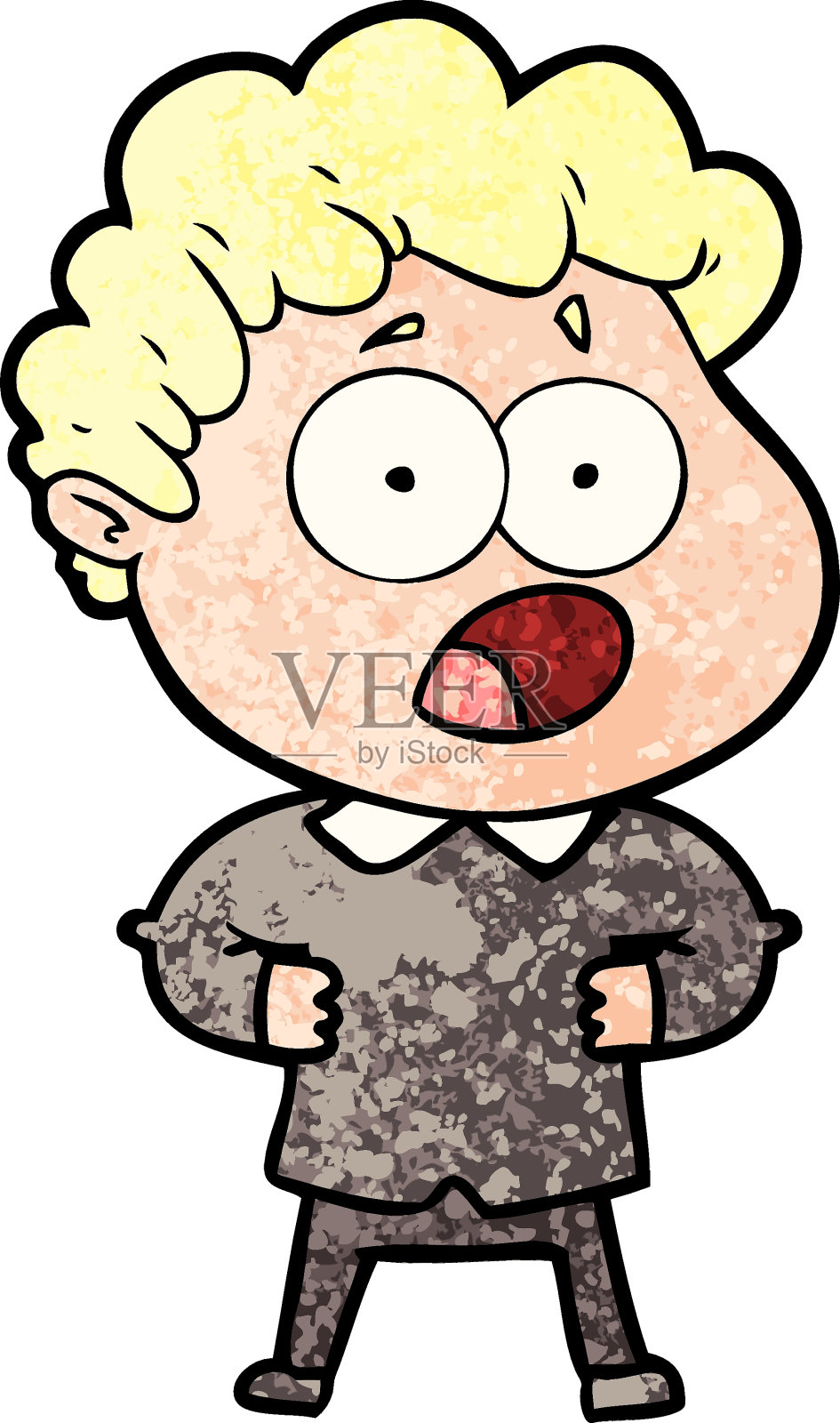 卡通人物惊讶地喘着气设计元素图片