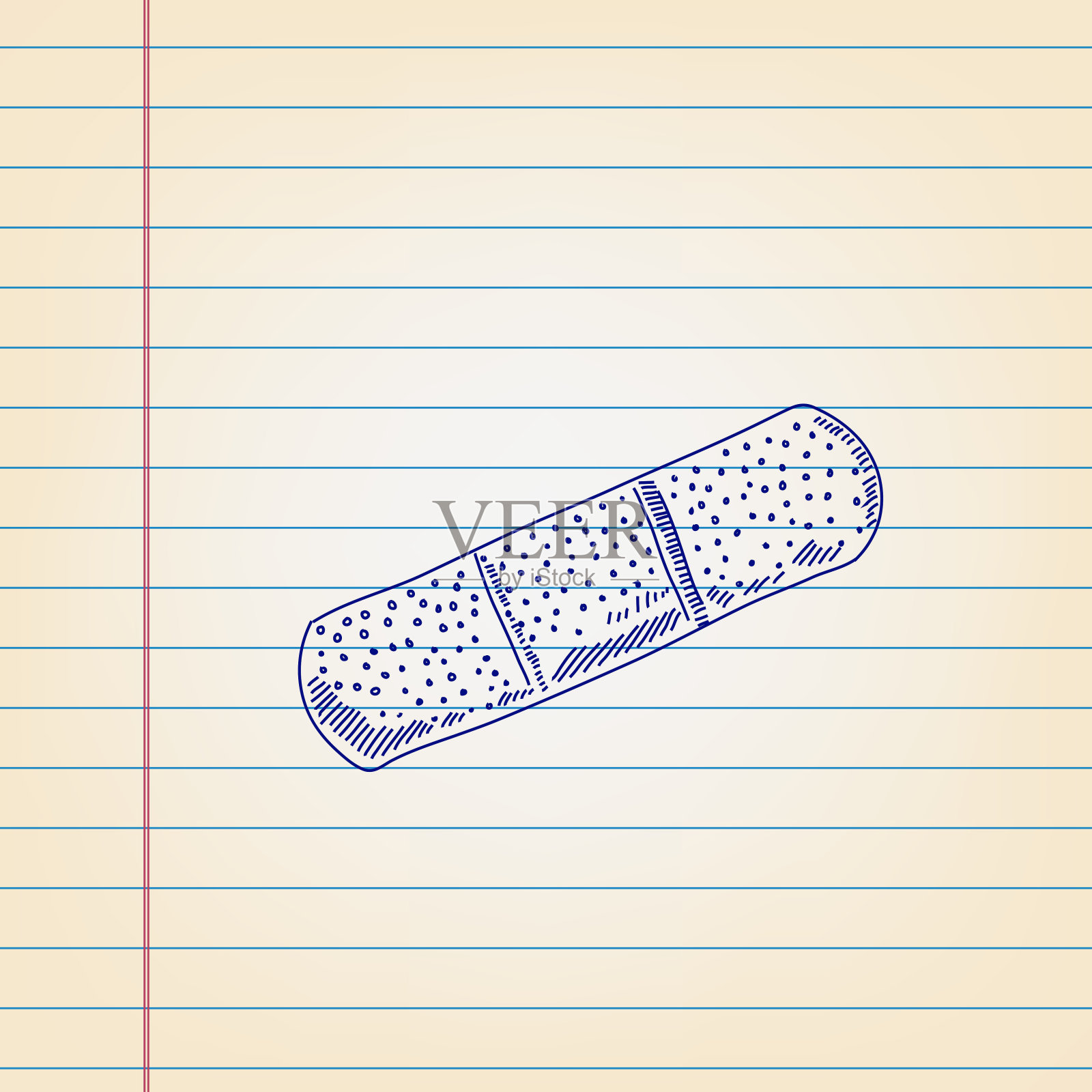 在横格纸上画创可贴插画图片素材