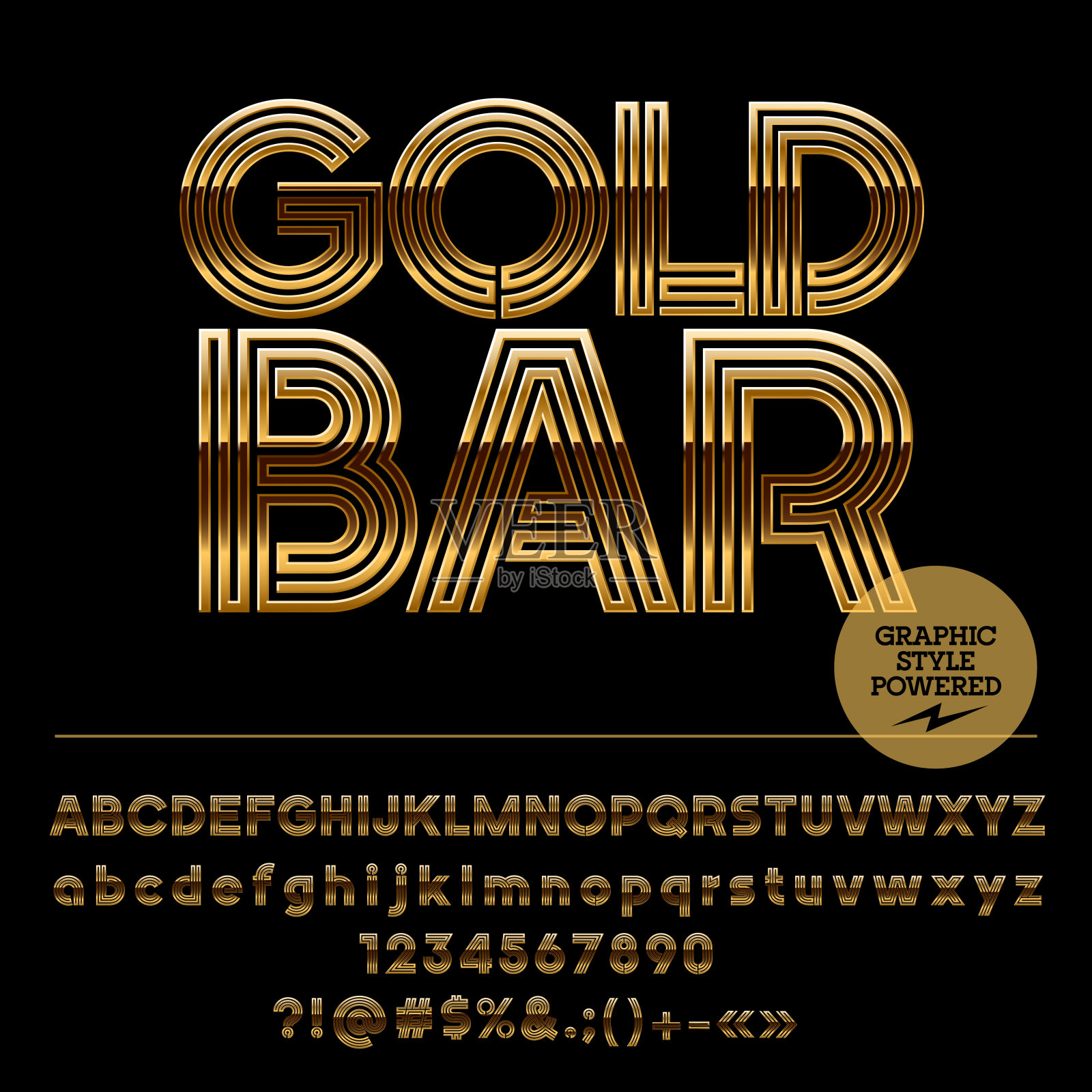 矢量图标与文本金条插画图片素材