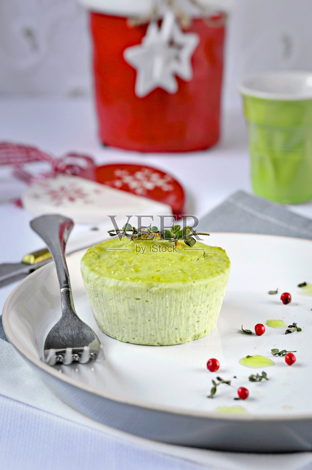 圣诞装饰，豌豆馅饼照片摄影图片