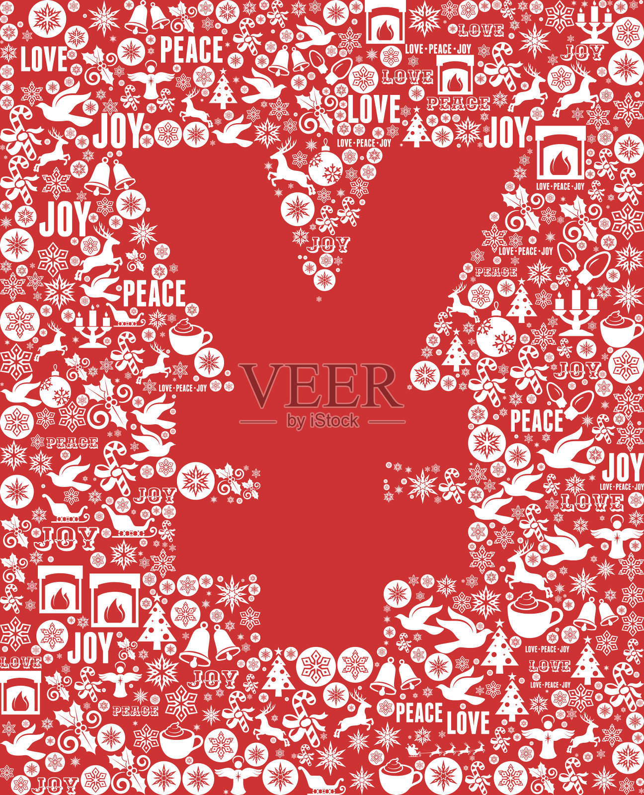 日元圣诞假日庆祝矢量图标模式插画图片素材