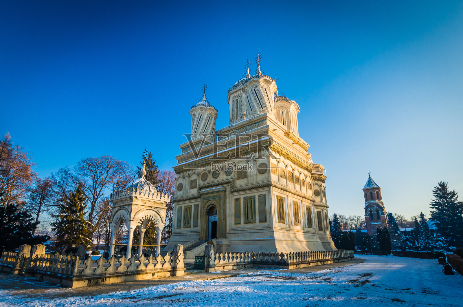 罗马尼亚的Curtea de Arges修道院照片摄影图片