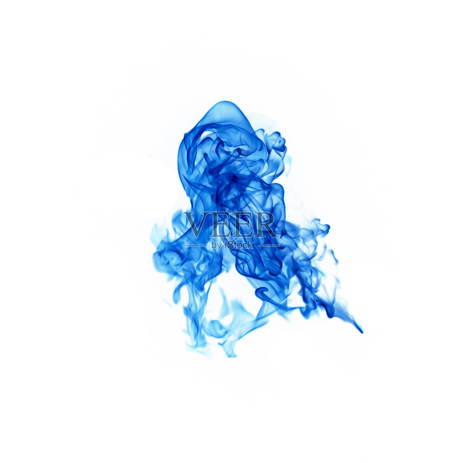 蓝色火焰孤立在白色背景上照片摄影图片