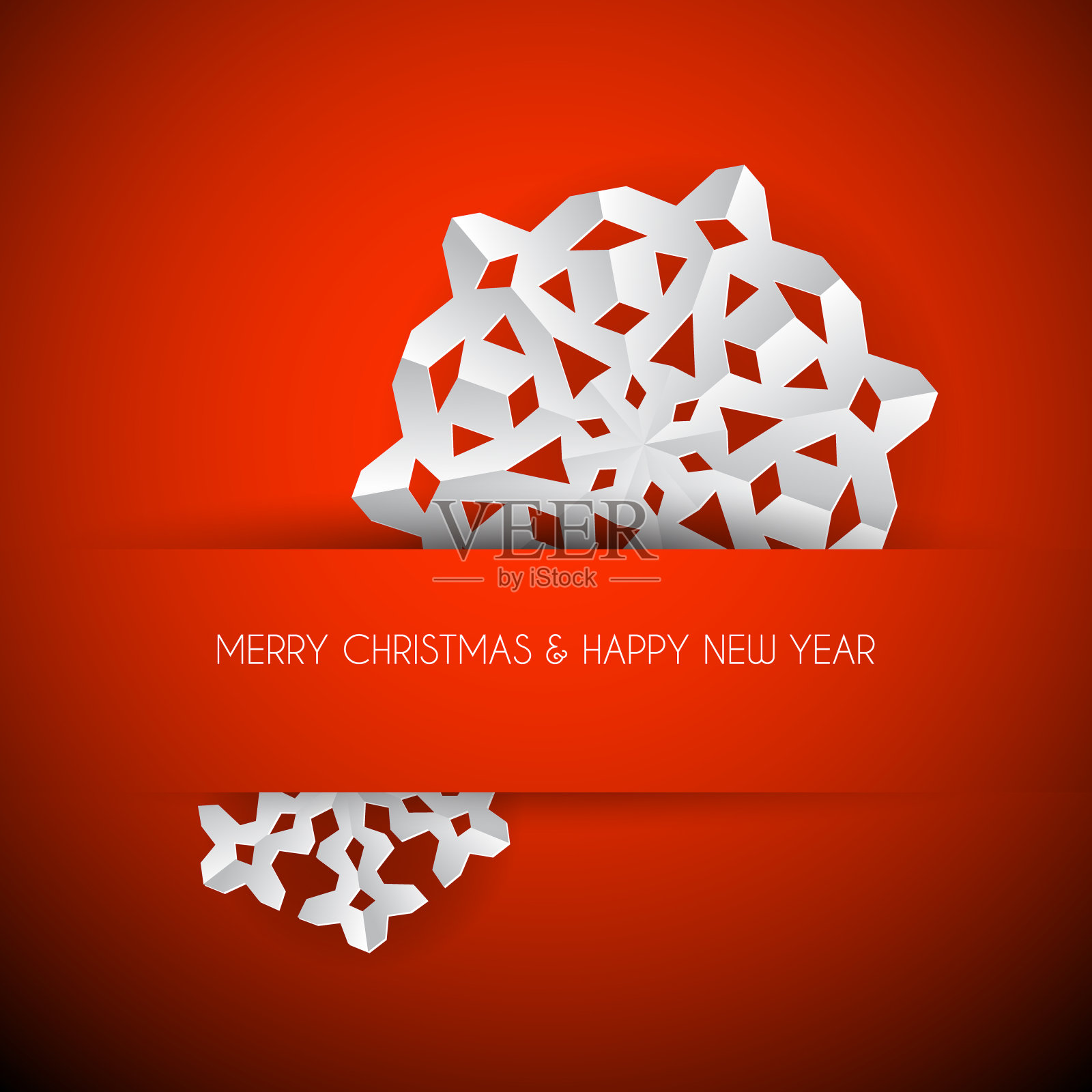 矢量白纸圣诞雪花插画图片素材