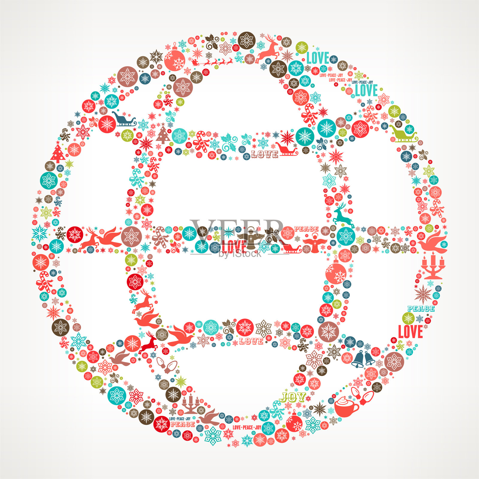 全球圣诞假日庆祝矢量图标模式插画图片素材