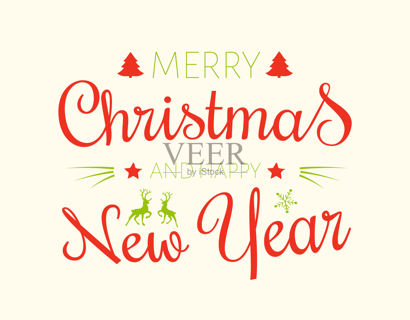 圣诞快乐-祝福圣诞装饰品。向量插画图片素材