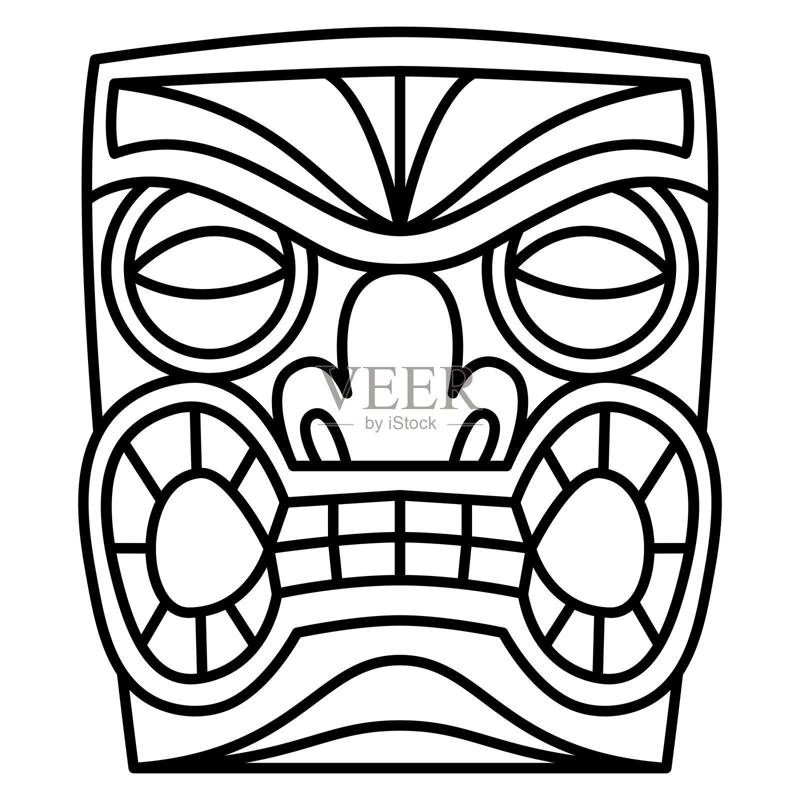 卡通提基偶像孤立在白色背景插画图片素材