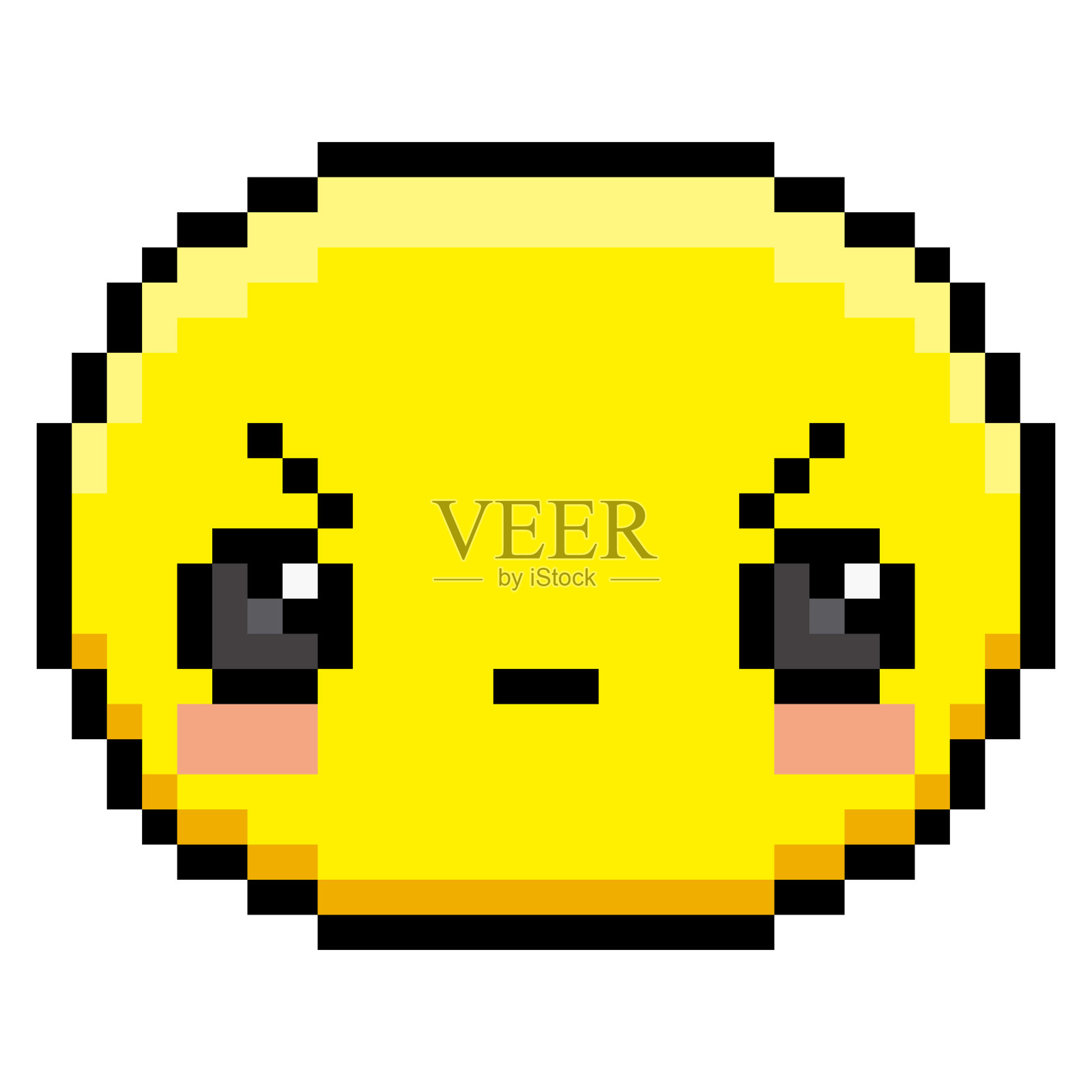 像素卡通愤怒脸设计元素图片