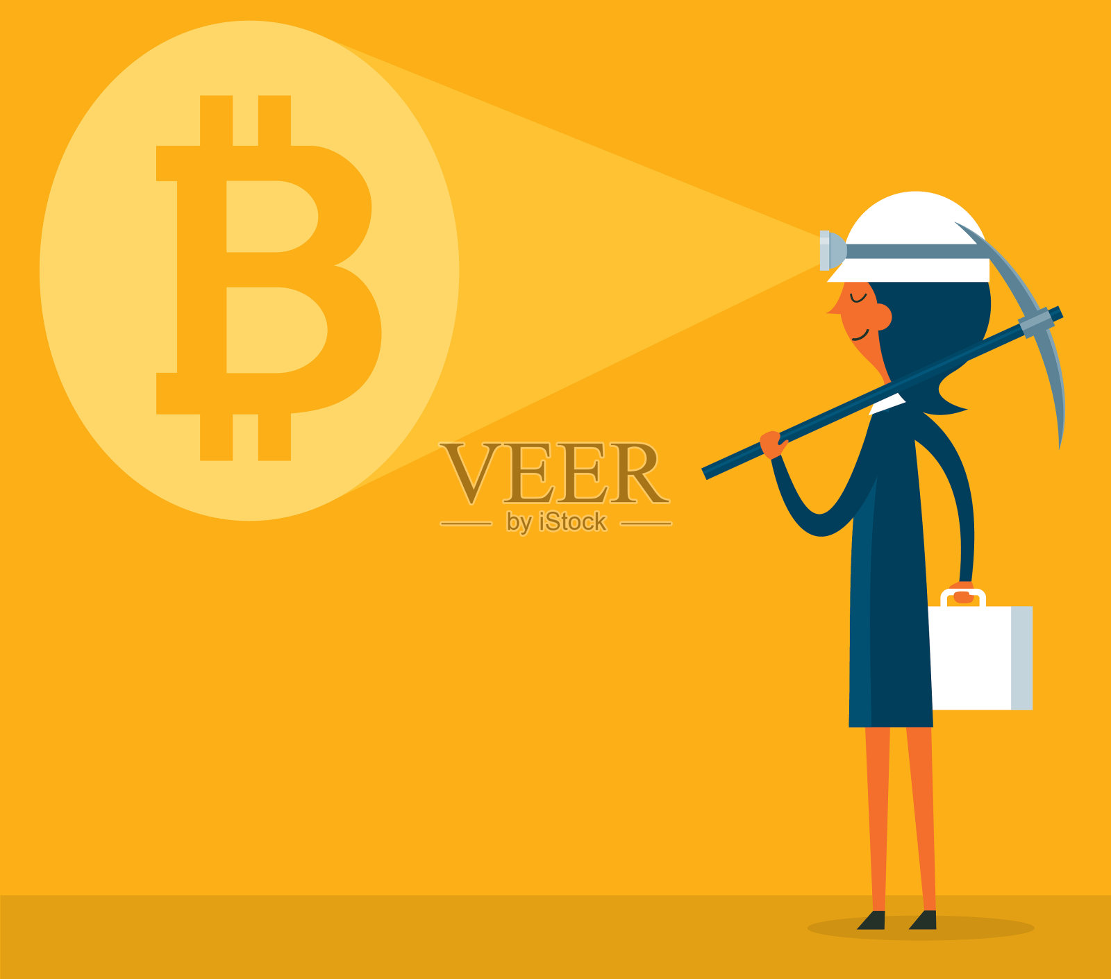 女商人,矿工插画图片素材