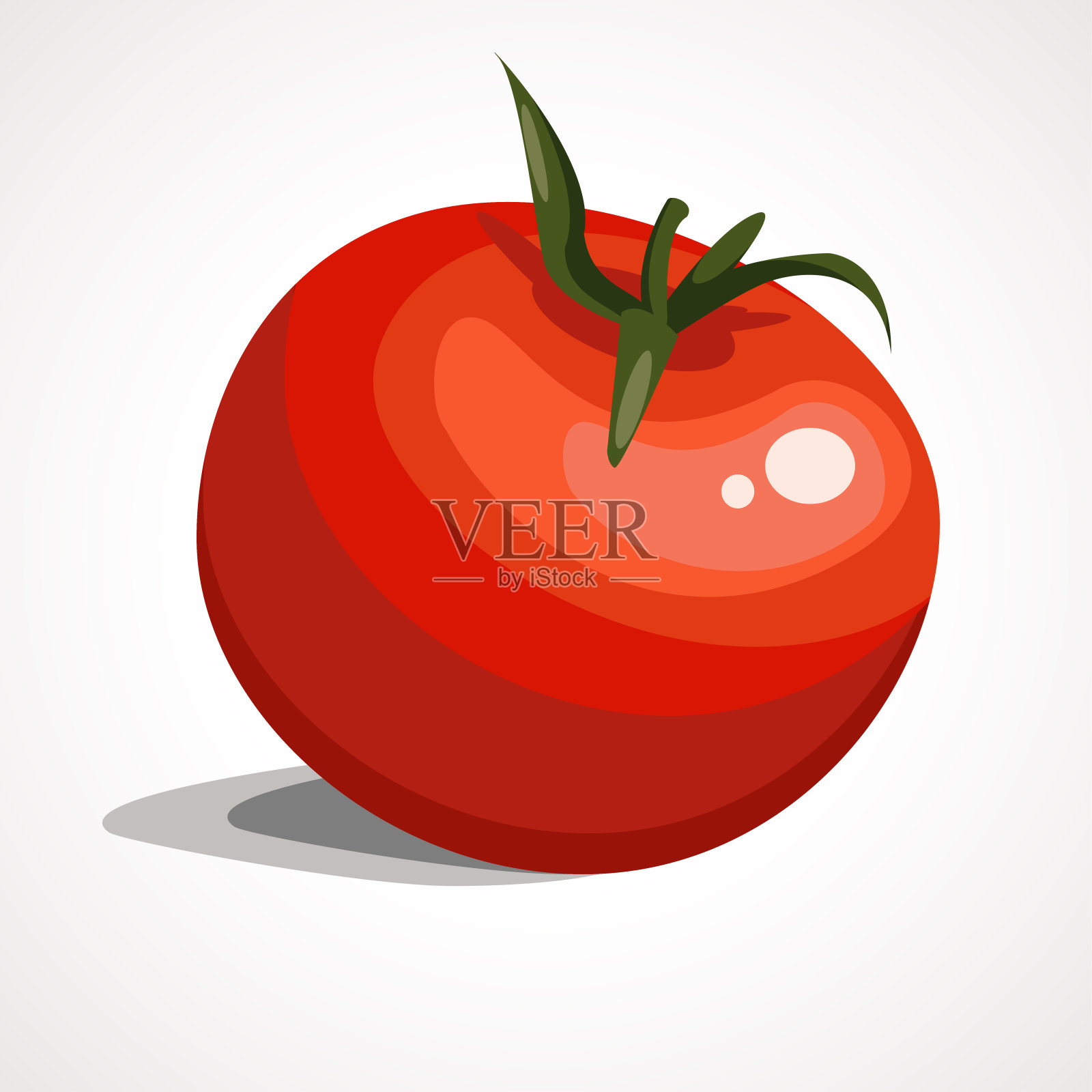 红色番茄的卡通插图设计元素图片