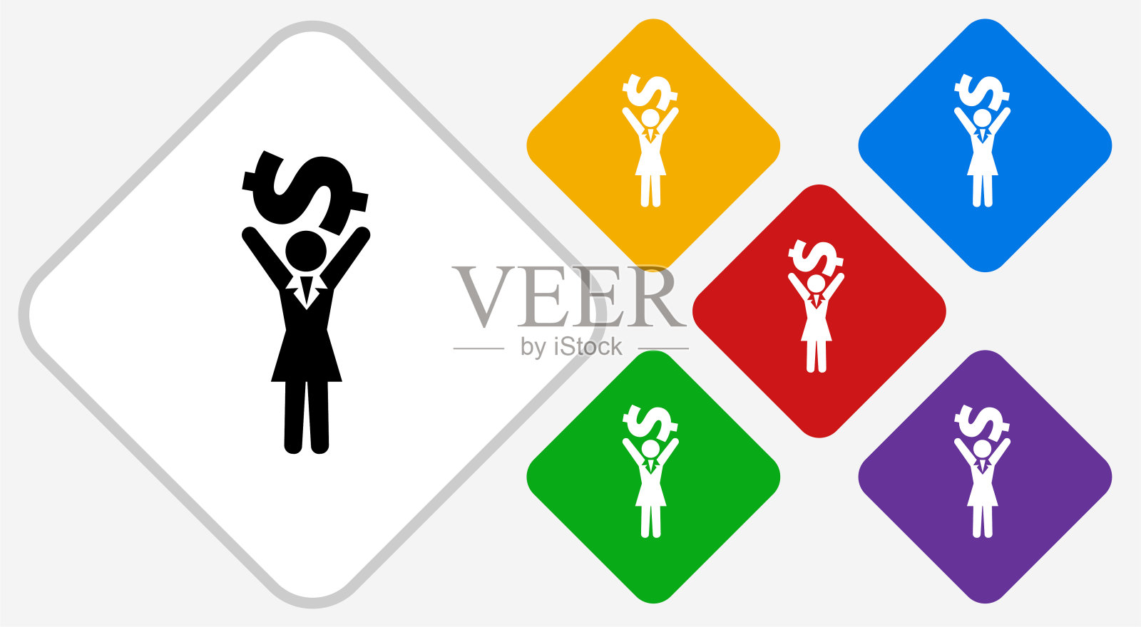 持有金钱颜色钻石矢量图标插画图片素材