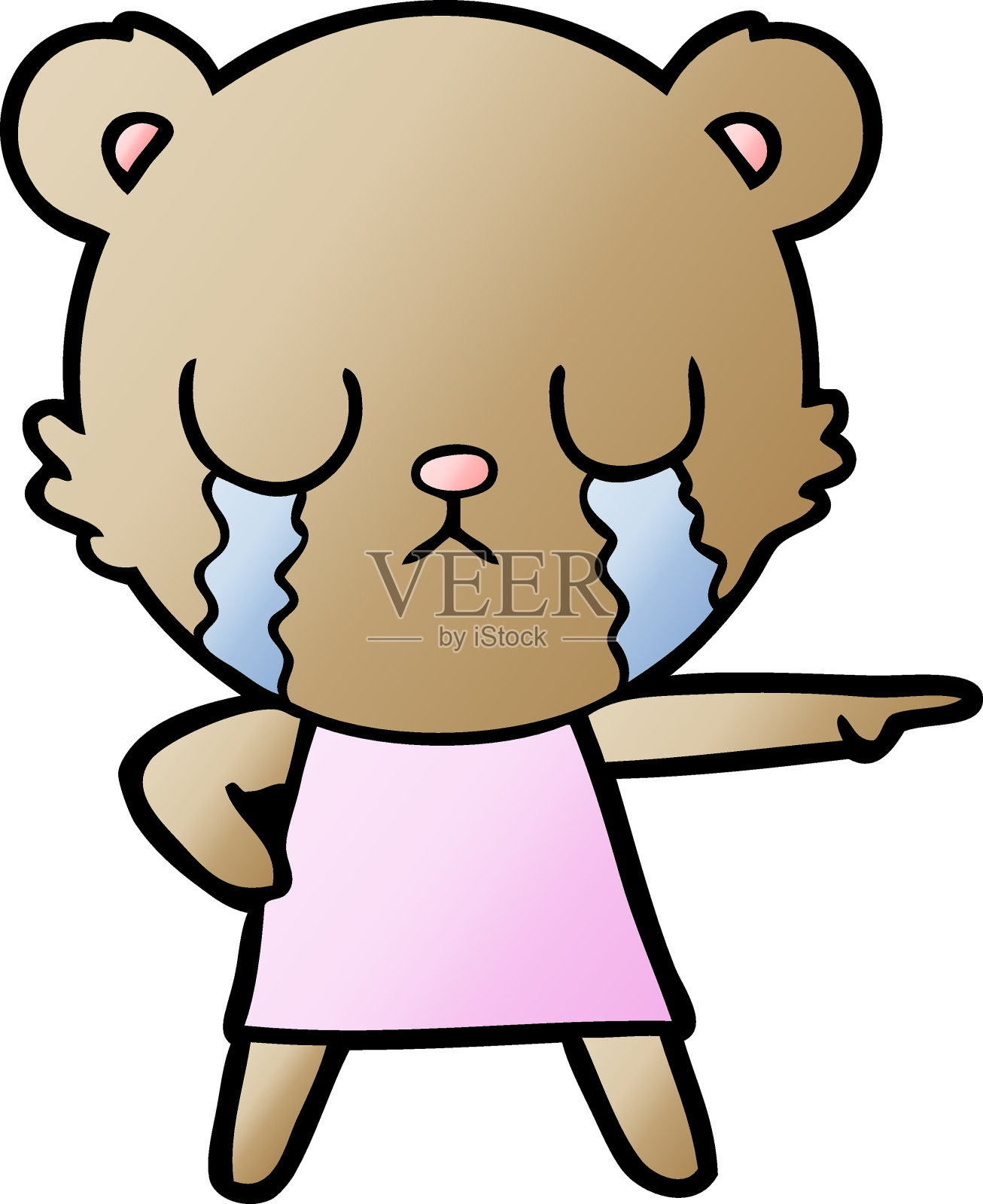 卡通熊哭设计元素图片