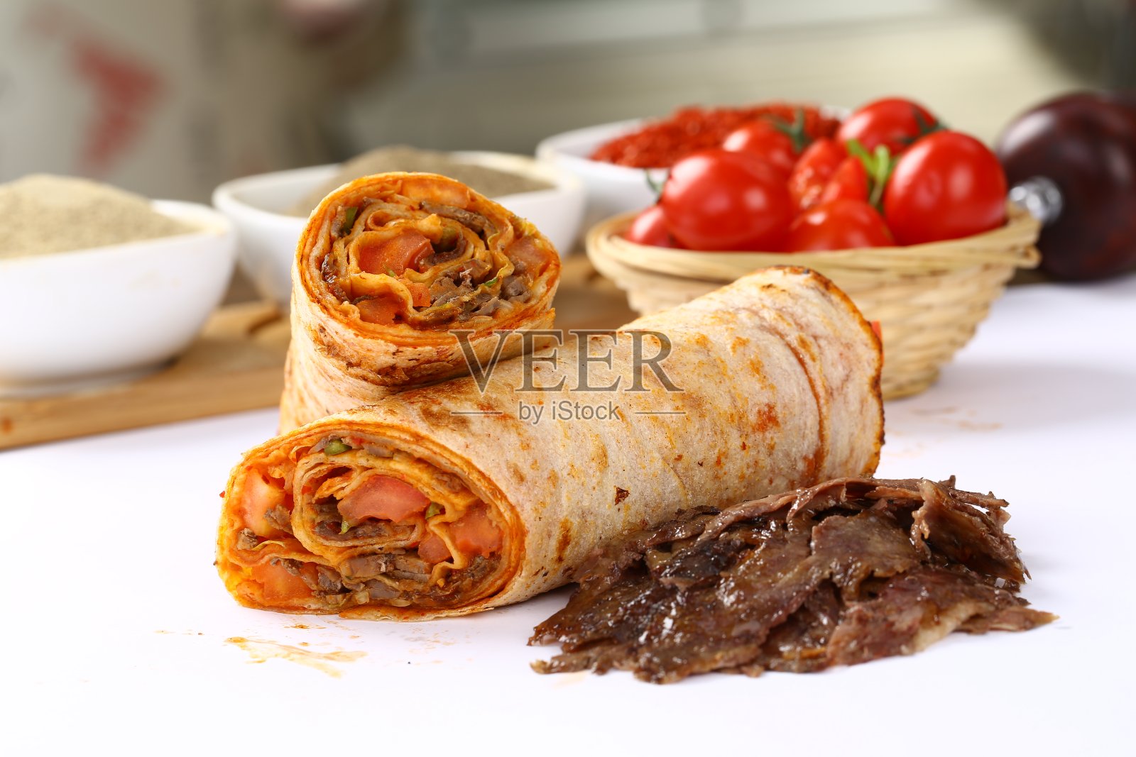 鸡肉卷照片摄影图片