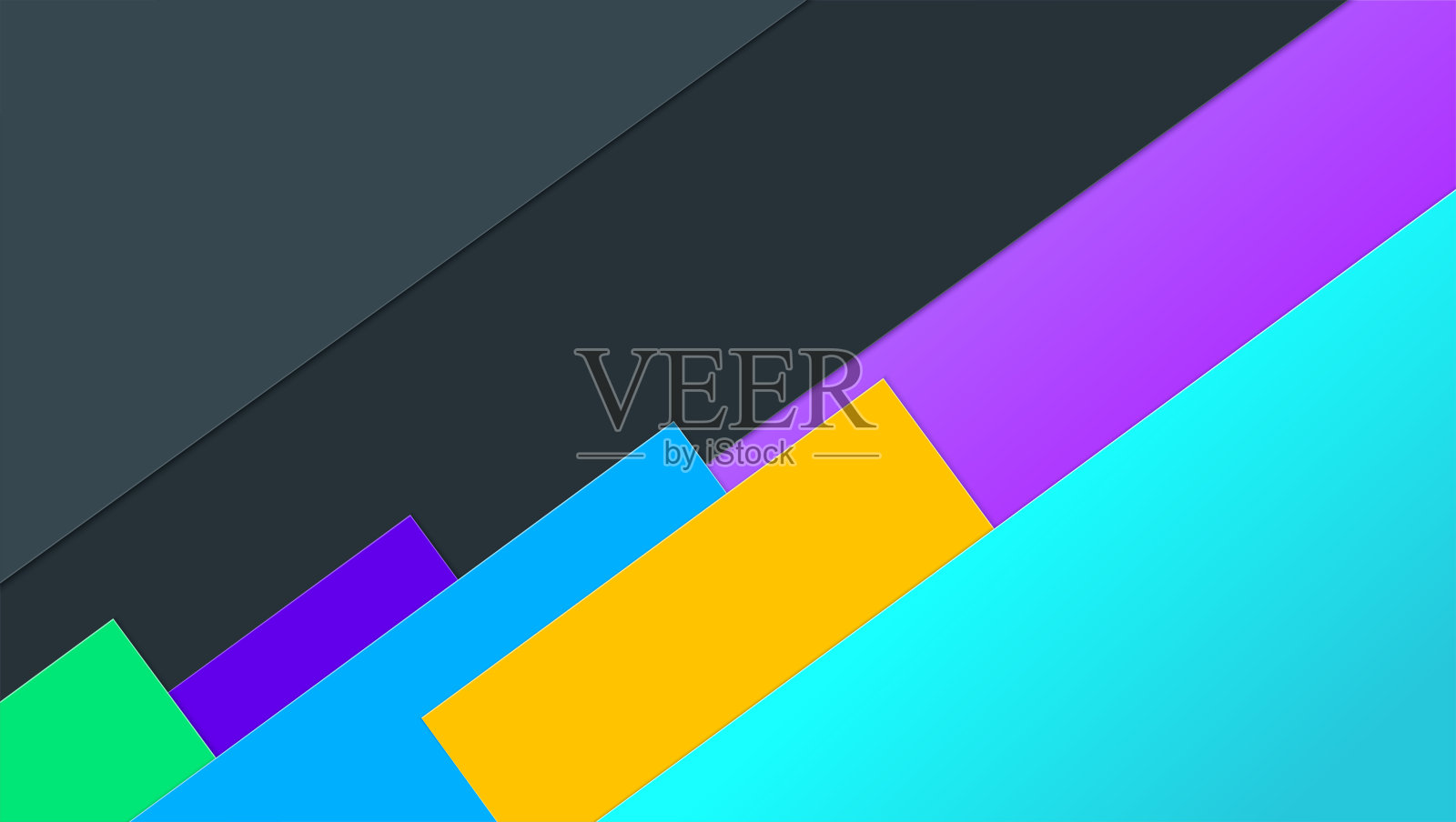 分层纸背景，创意横幅。抽象的几何构图彩色纸卡片，海报，小册子。三维演示插画图片素材