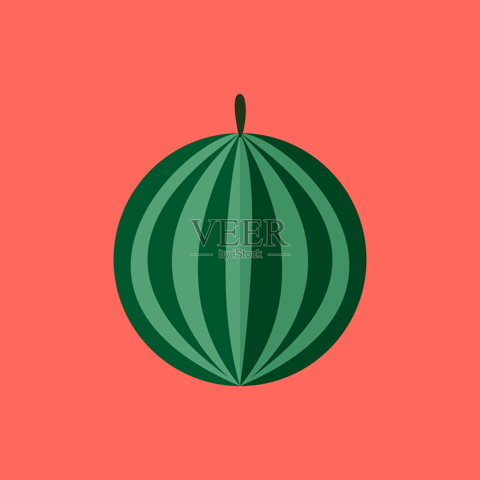 简单的平面西瓜矢量插图插画图片素材