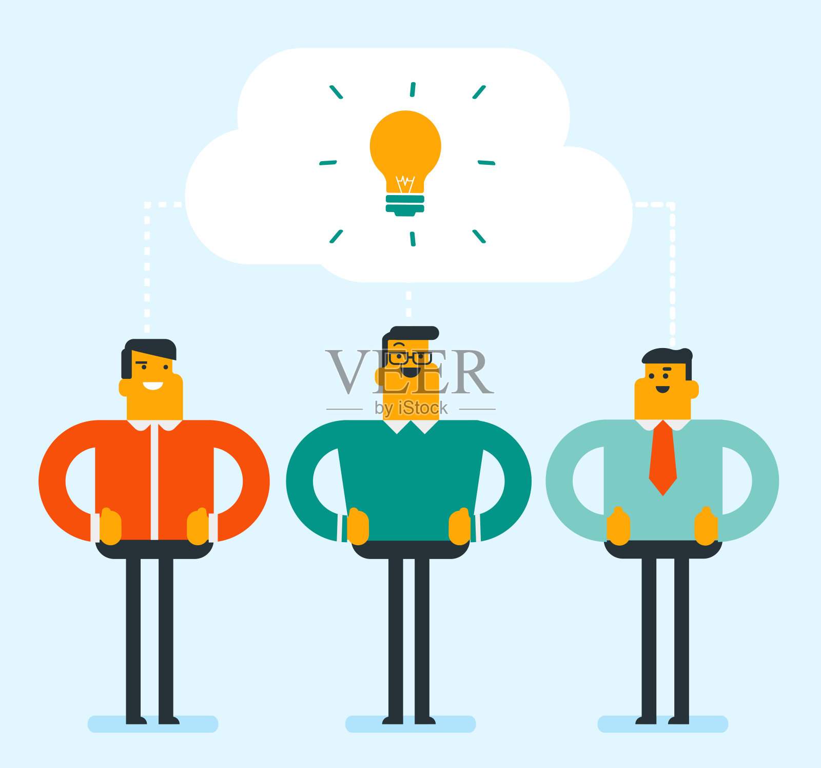 白人商人在讨论商业想法插画图片素材