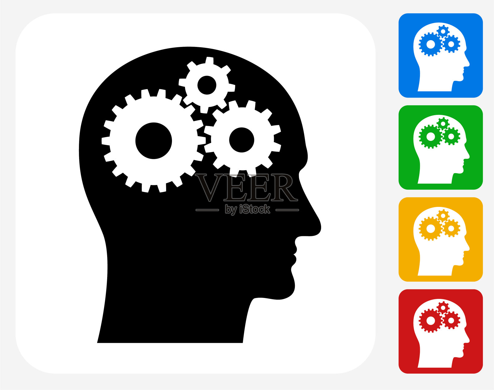 心灵的齿轮插画图片素材