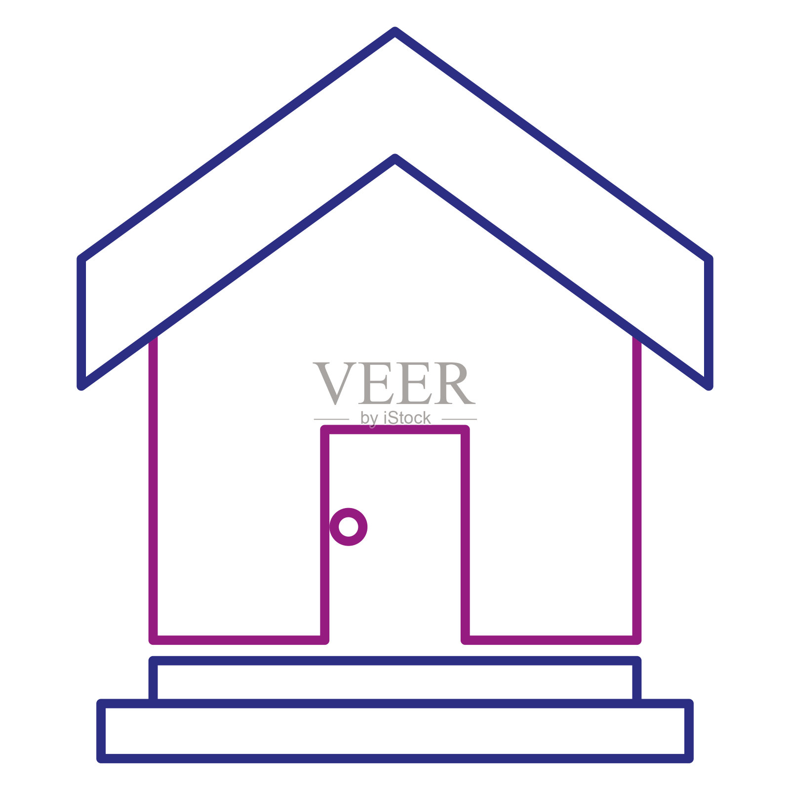 房子剪影孤立的图标图标素材