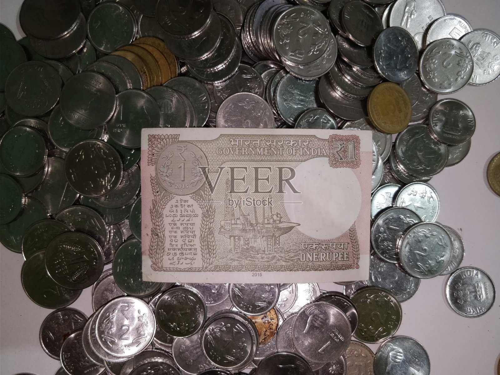 印度货币、硬币和卢比照片摄影图片