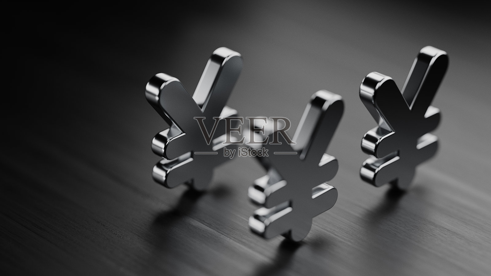 黑木表面上的Yen符号照片摄影图片