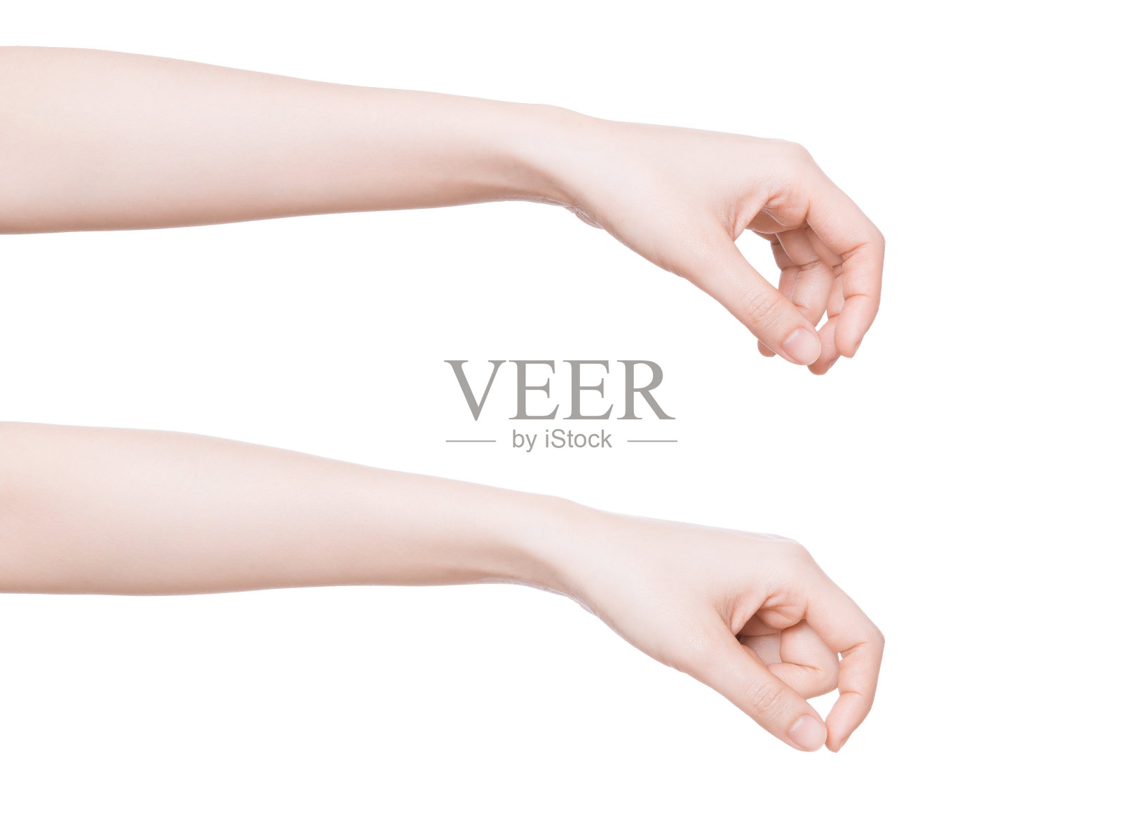 美丽的女性手在一个白色的背景照片摄影图片